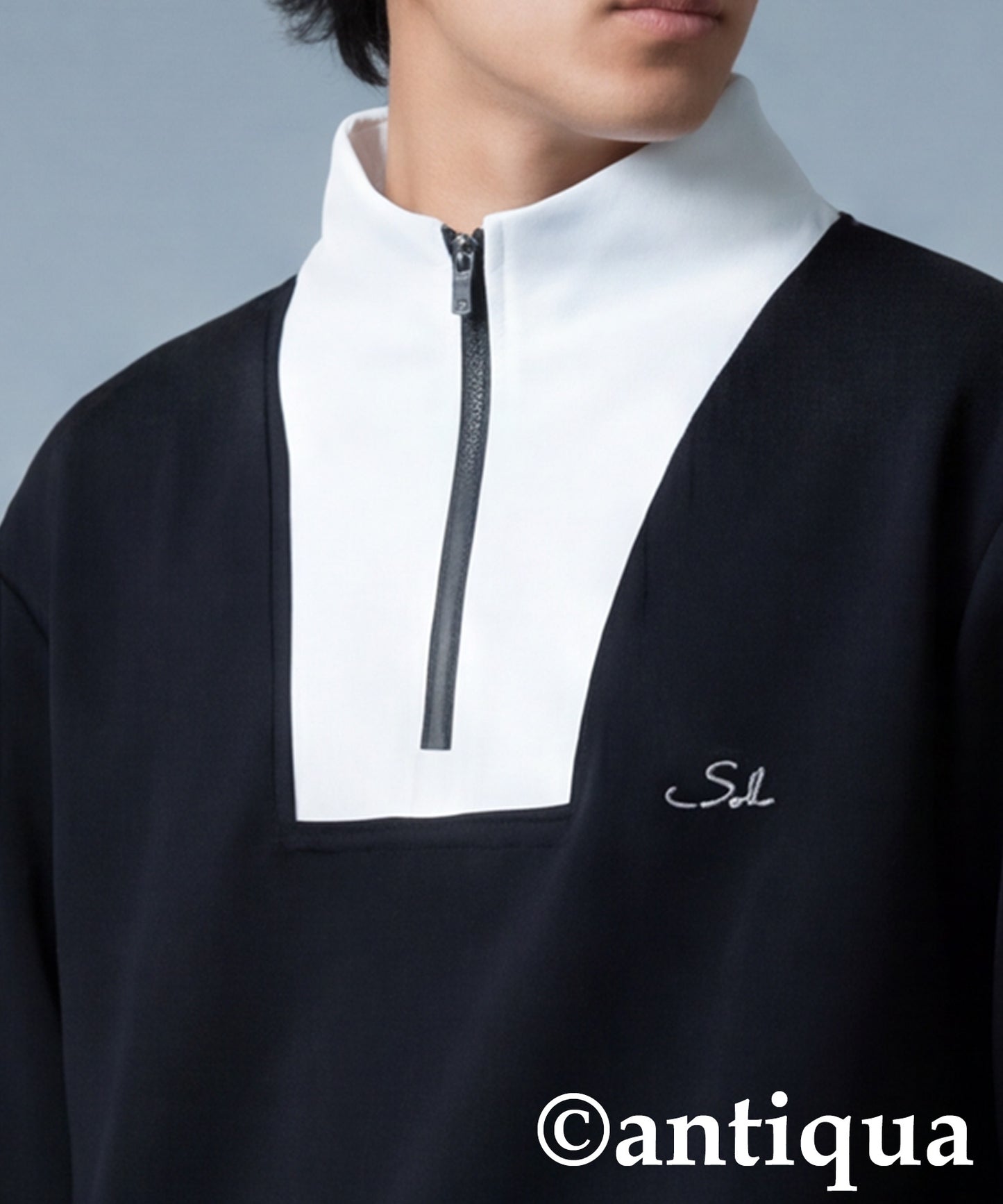 ANTIQUA GOLF×STCH Half-Zip High-Neck Top Men's