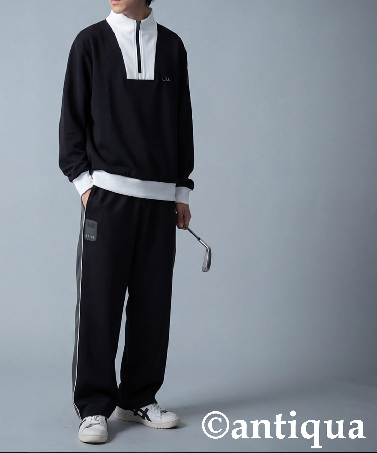 ANTIQUA GOLF×STCH Half-Zip High-Neck Top Men's