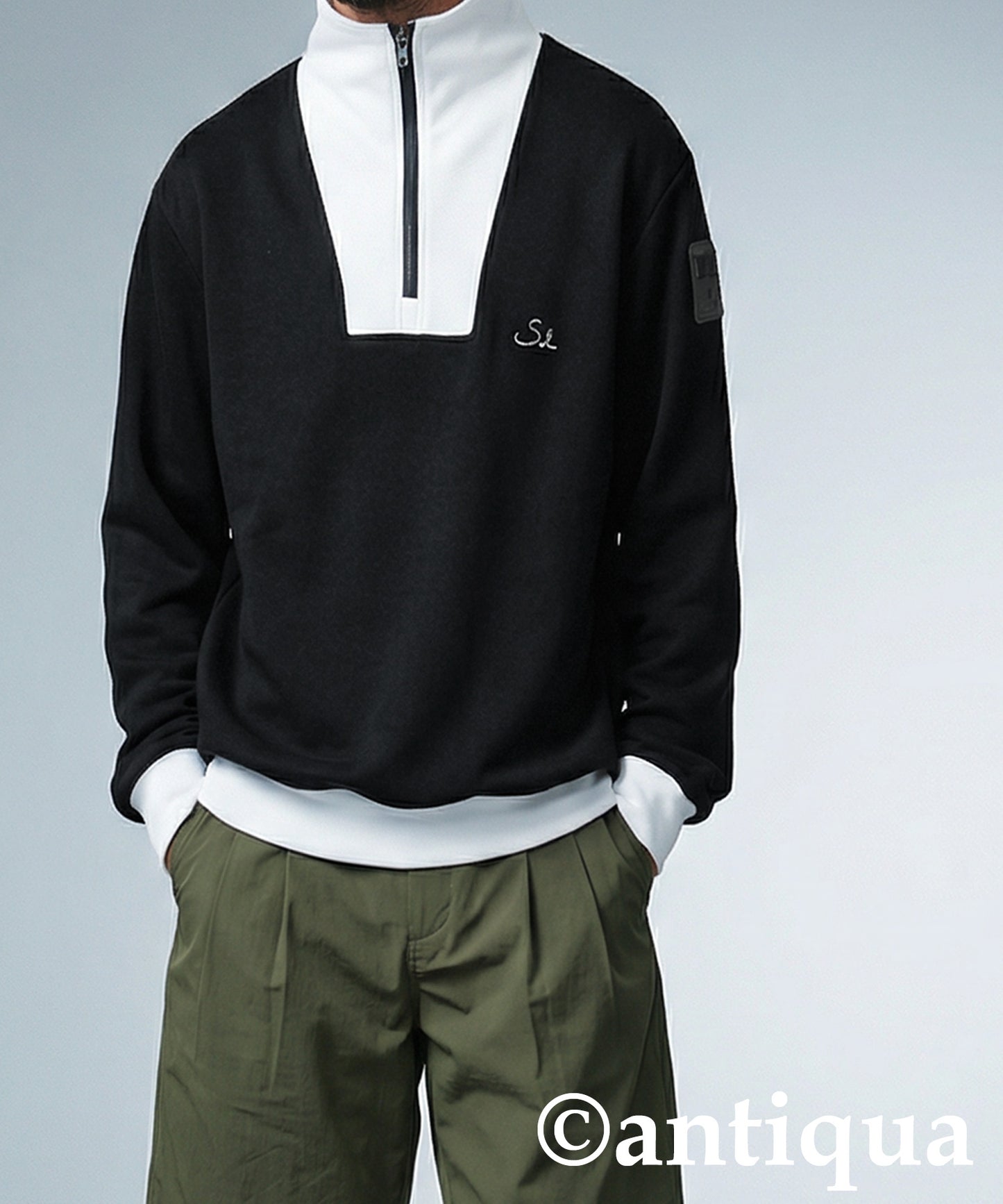 ANTIQUA GOLF×STCH Half-Zip High-Neck Top Men's
