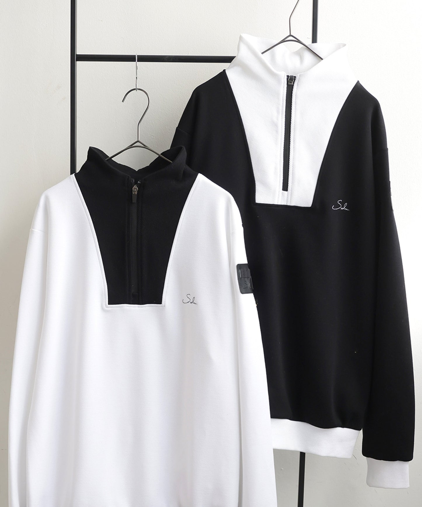 ANTIQUA GOLF×STCH Half-Zip High-Neck Top Ladies