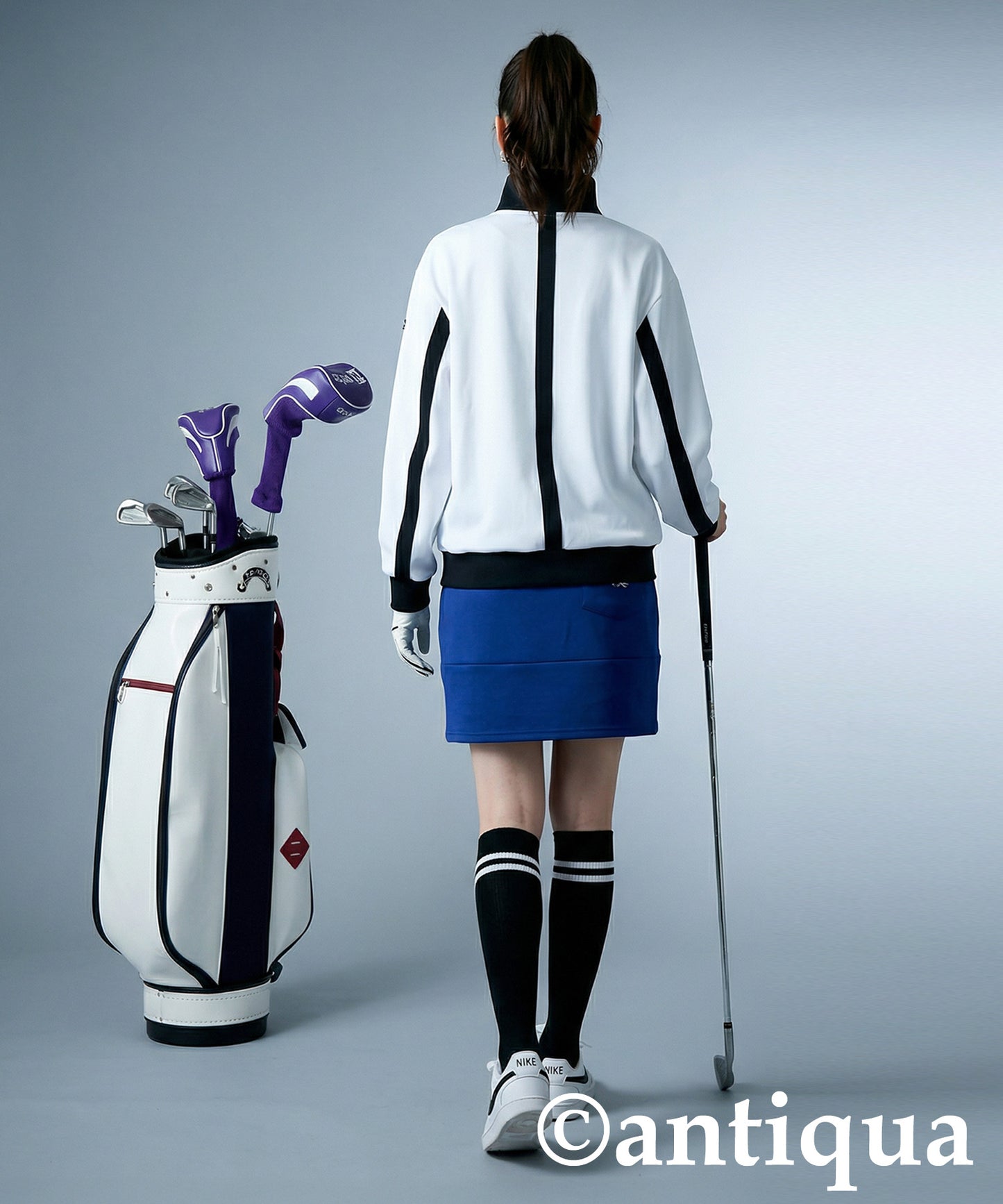 ANTIQUA GOLF×STCH Half-Zip High-Neck Top Ladies