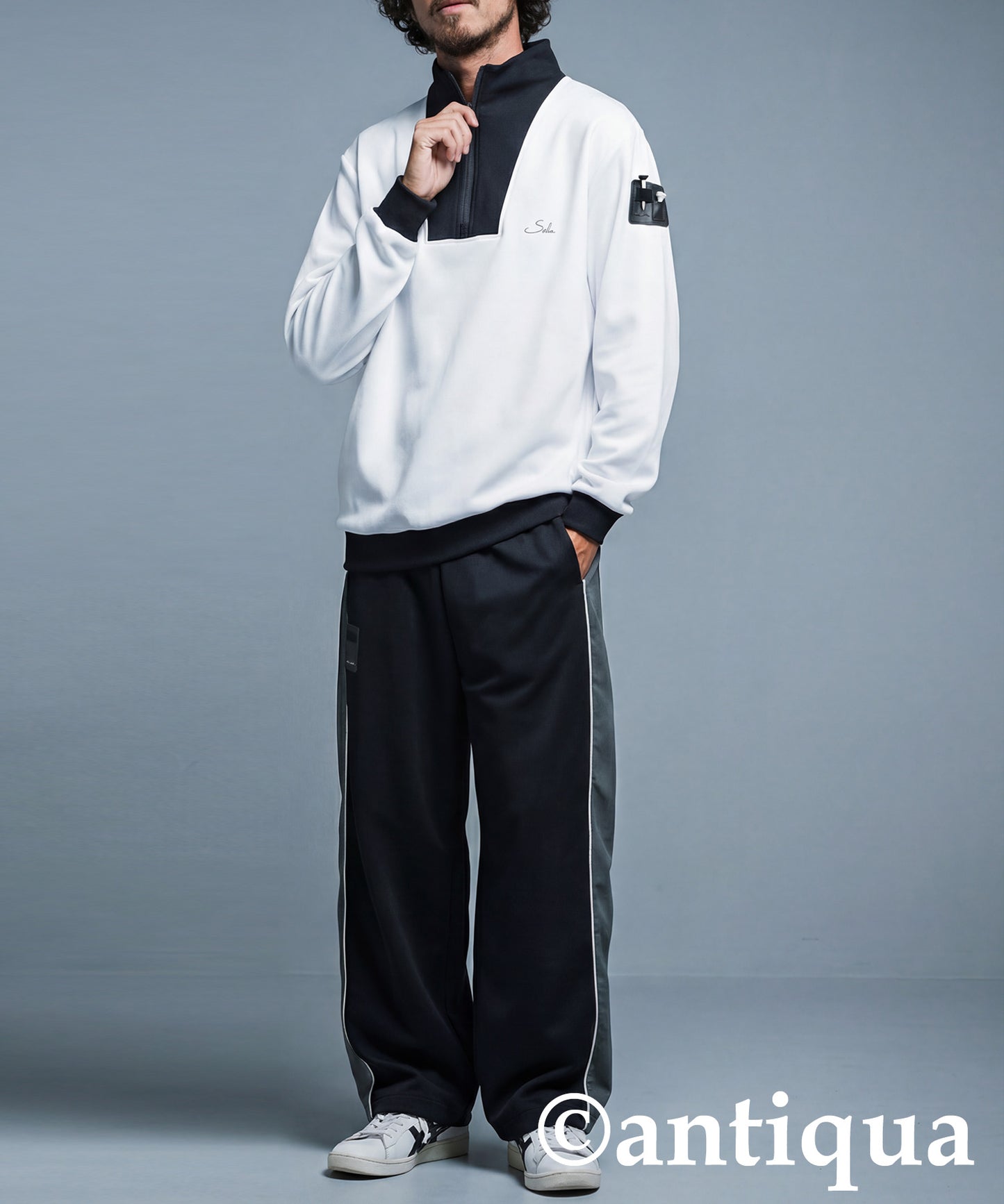 ANTIQUA GOLF×STCH Half-Zip High-Neck Top Men's