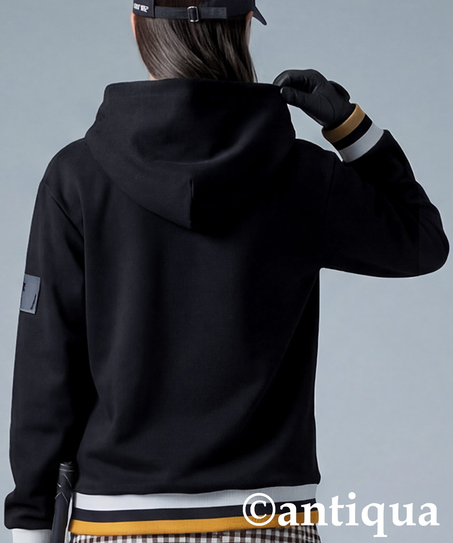 ANTIQUA GOLF×STCH Color-Coordinated Line Ribbed Hoodie Ladies