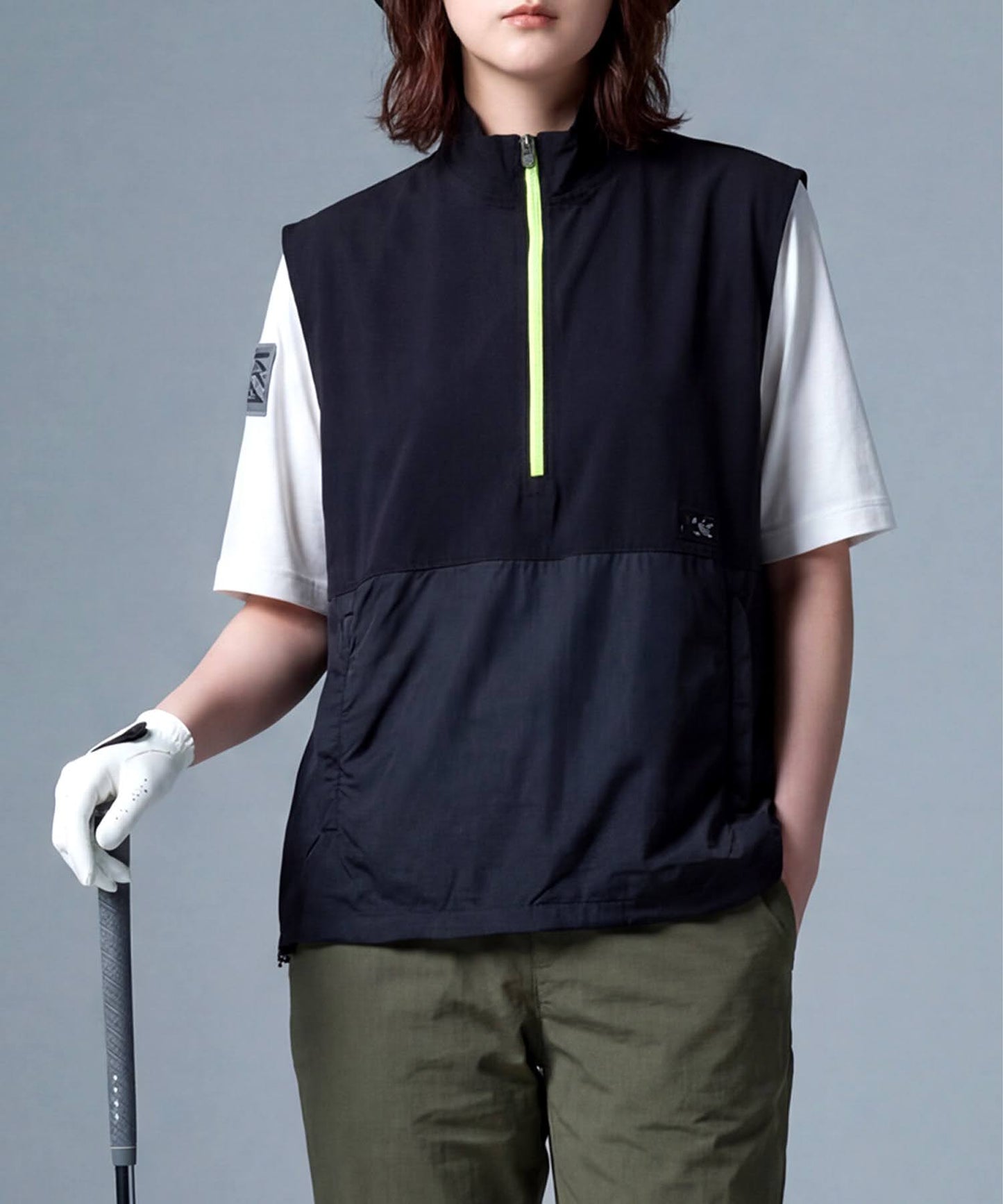 Half-Zip Color-Block Vest Ladies