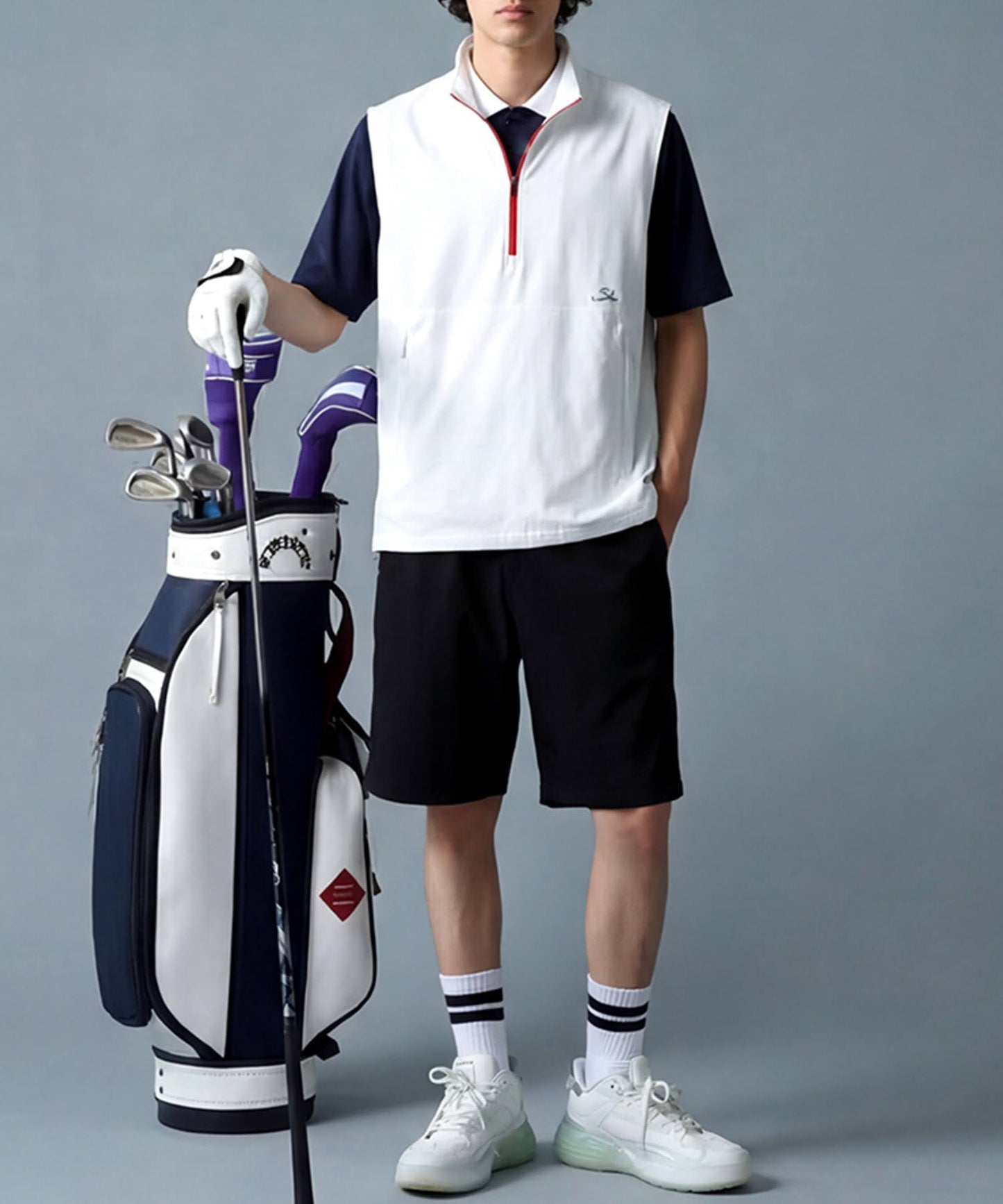 Half-Zip Color-Block Vest Men’s