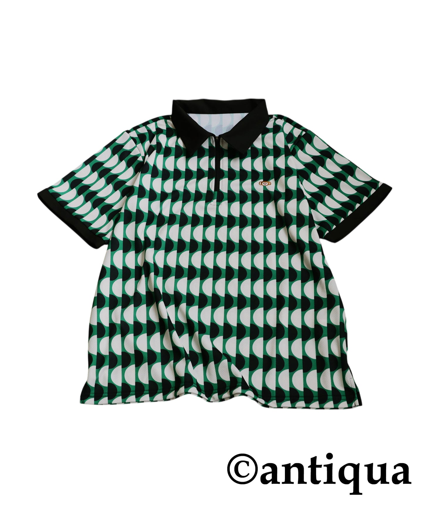 Salu. Ladies Retro Pattern Polo Shirt