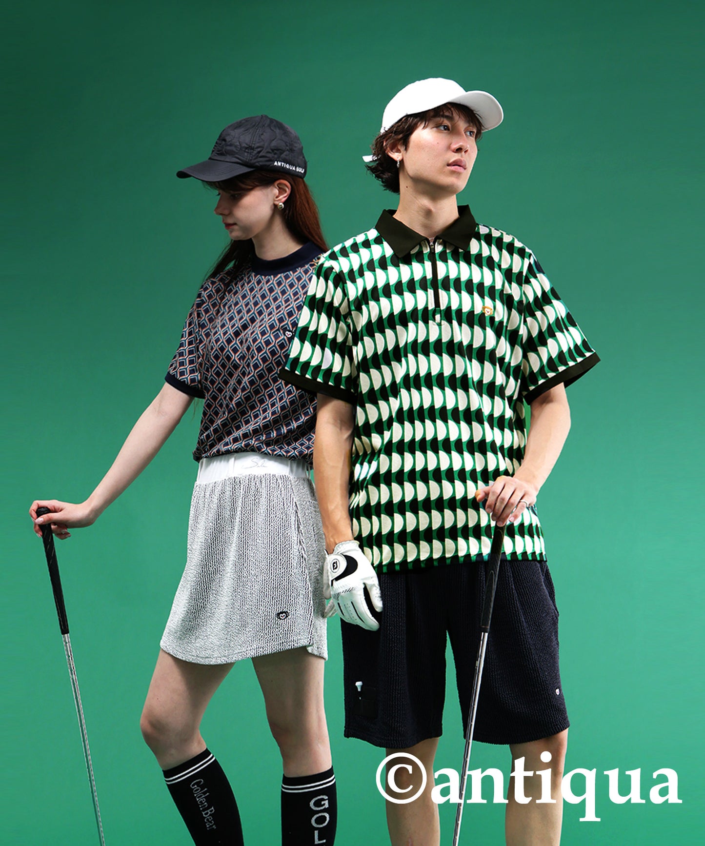Salu. Ladies Retro Pattern Polo Shirt