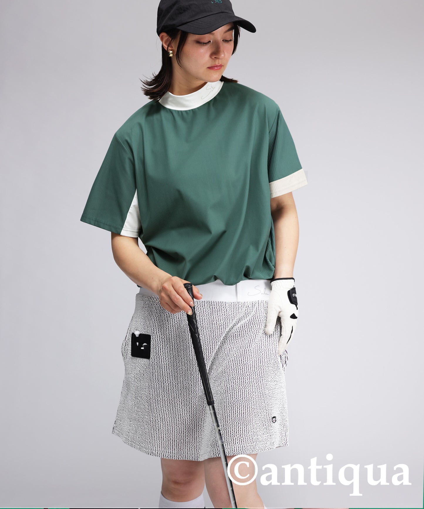 Salu. Ladies Mock Neck Color Combination Tops