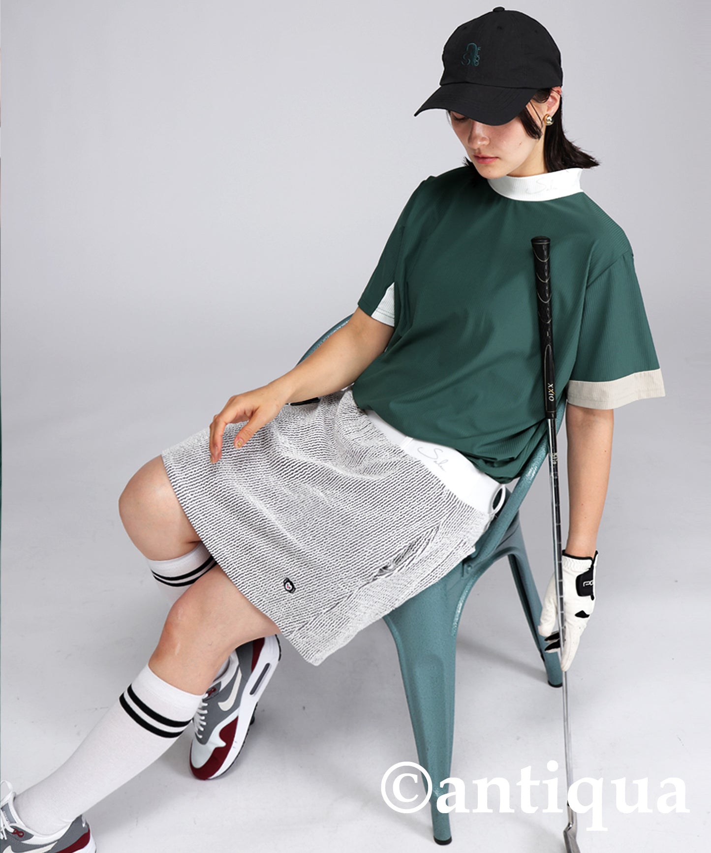 Salu. Ladies Mock Neck Color Combination Tops