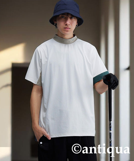 Salu. Men's Mock Neck Color Combination Top