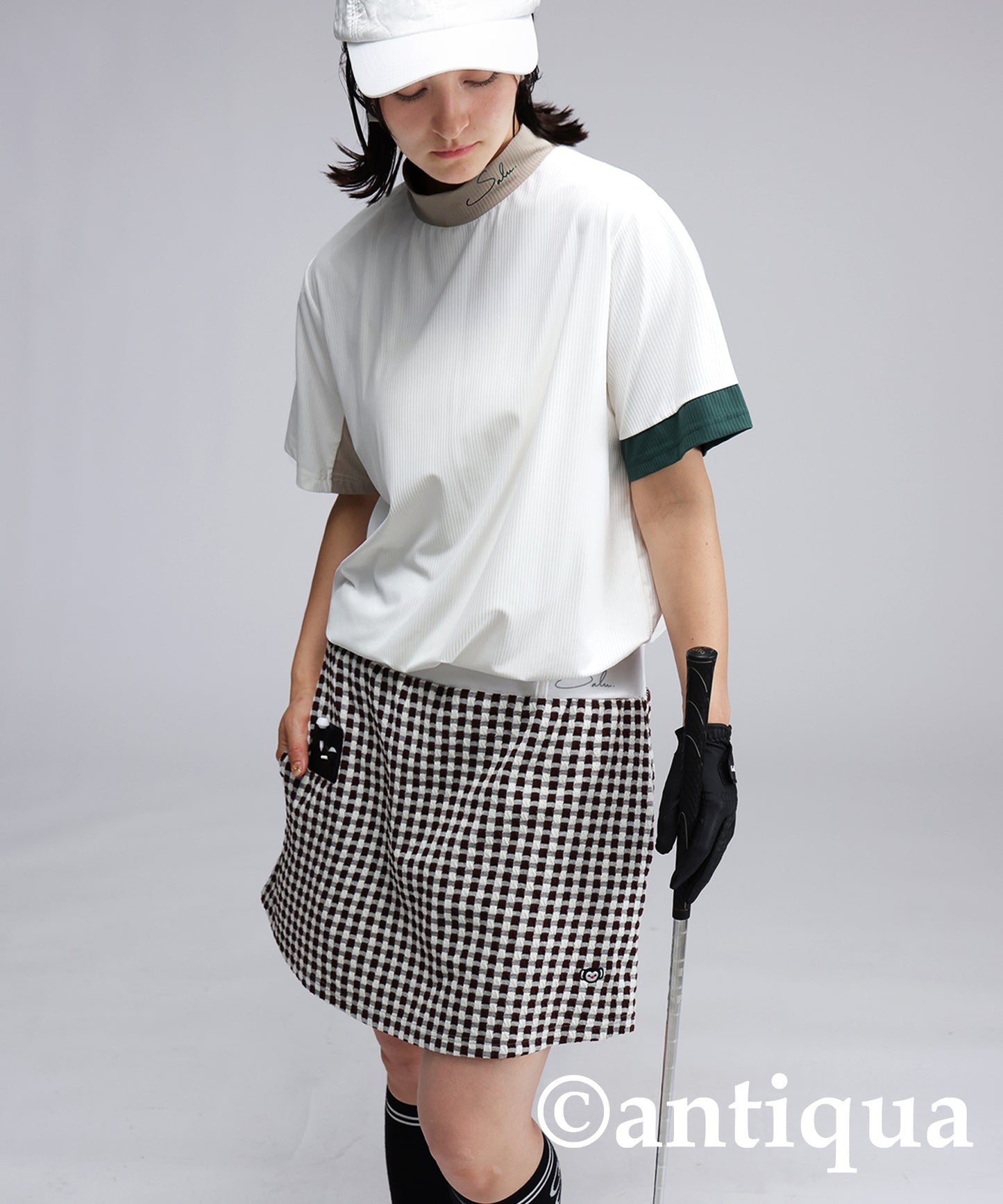 Salu. Ladies Mock Neck Color Combination Tops