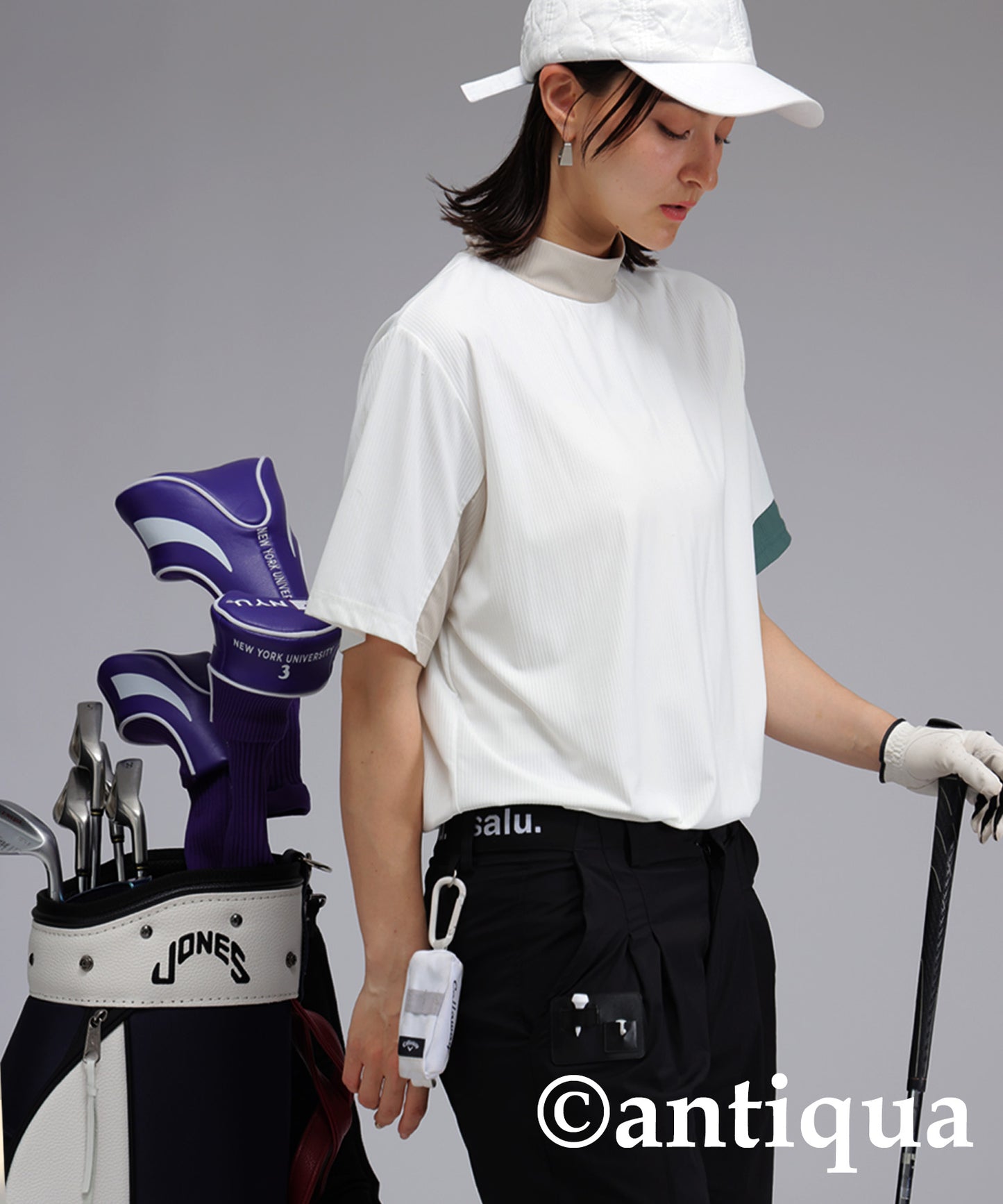 Salu. Ladies Mock Neck Color Combination Tops