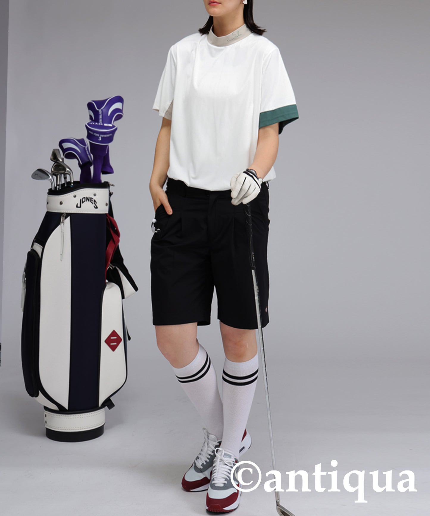 Salu. Ladies Mock Neck Color Combination Tops