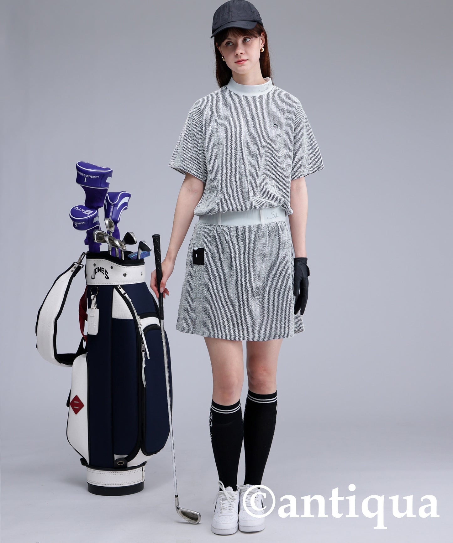 Salu. Ladies Striped Logo Top