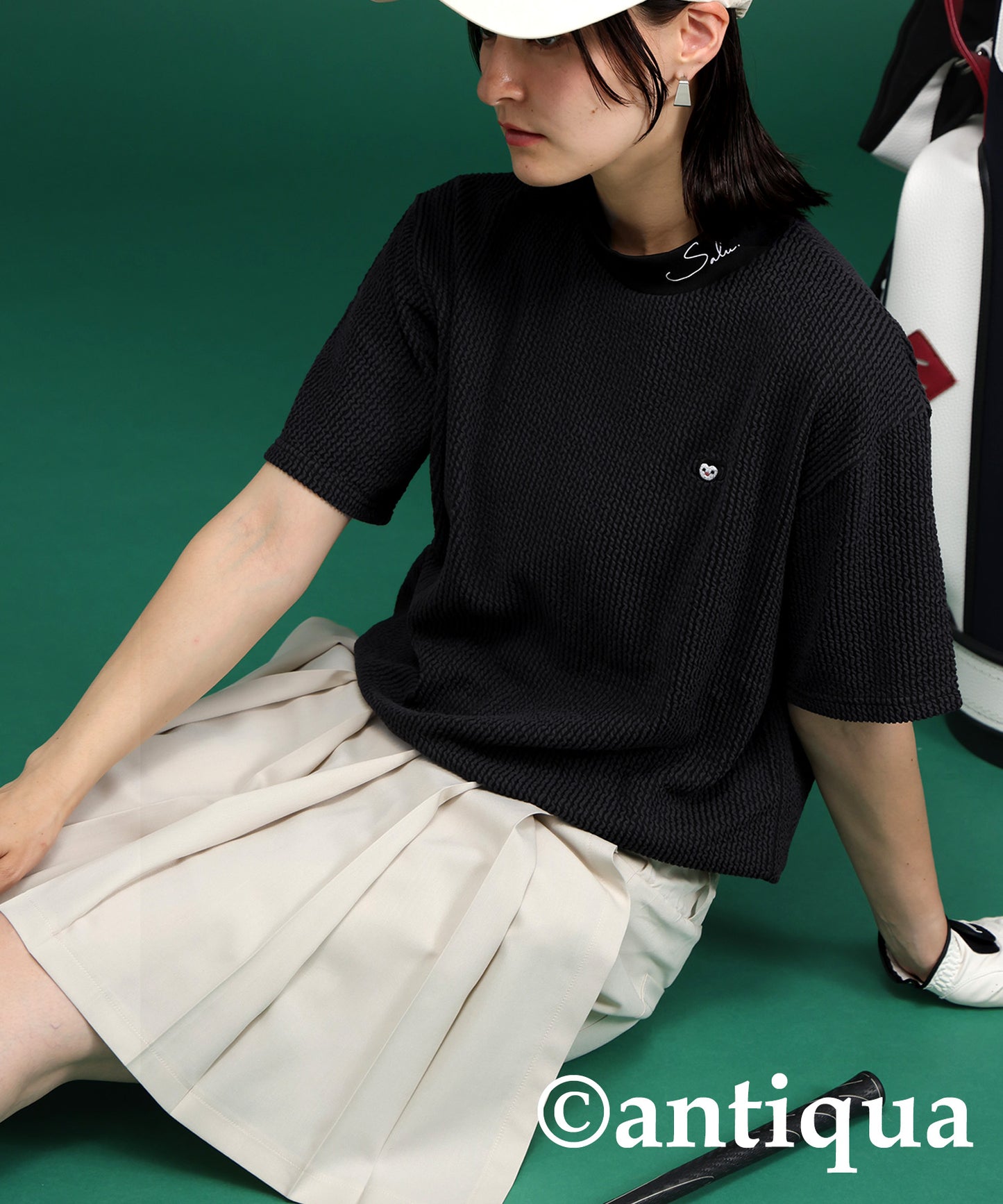 Salu. Ladies Striped Logo Top