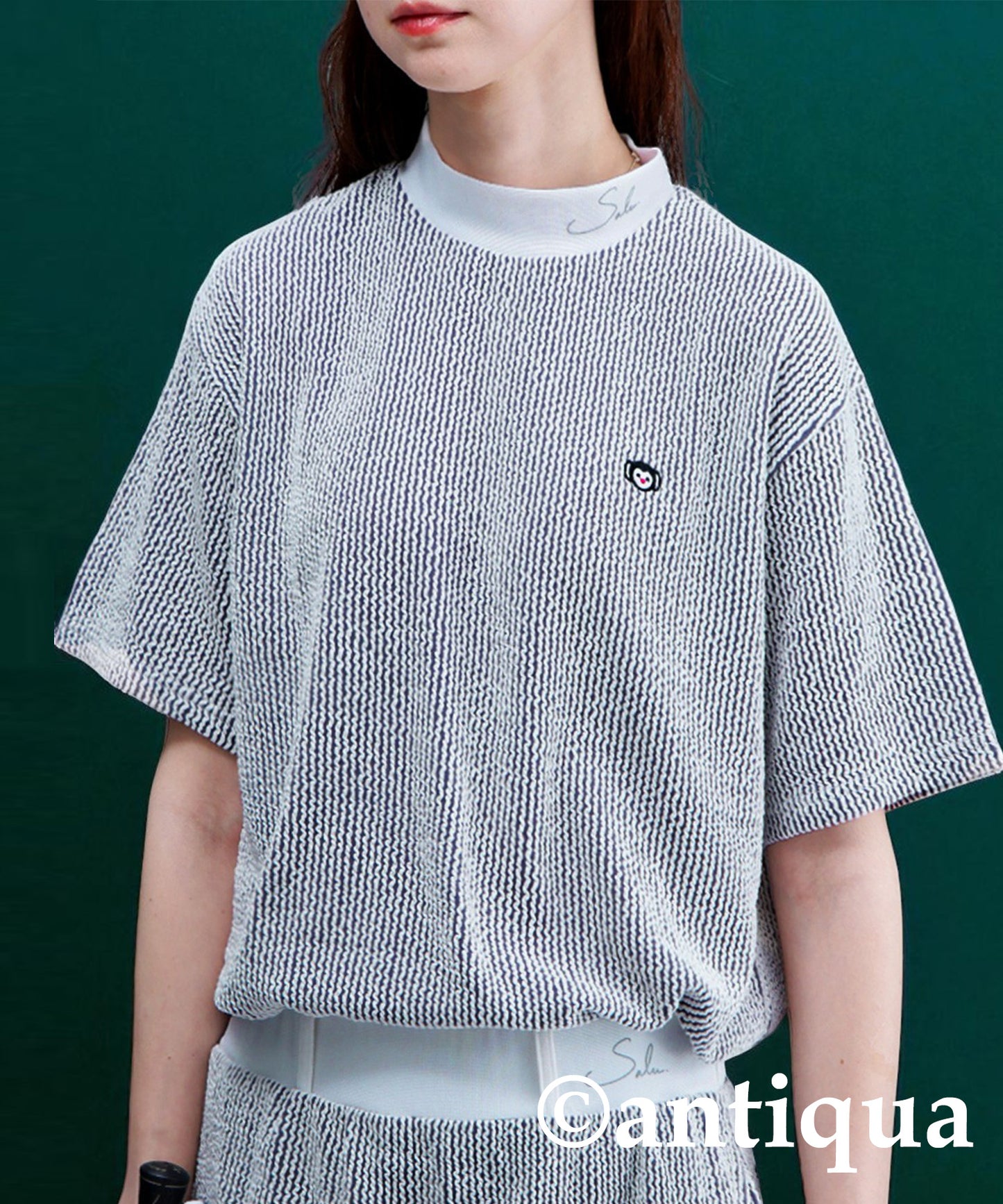 Salu. Ladies Striped Logo Top