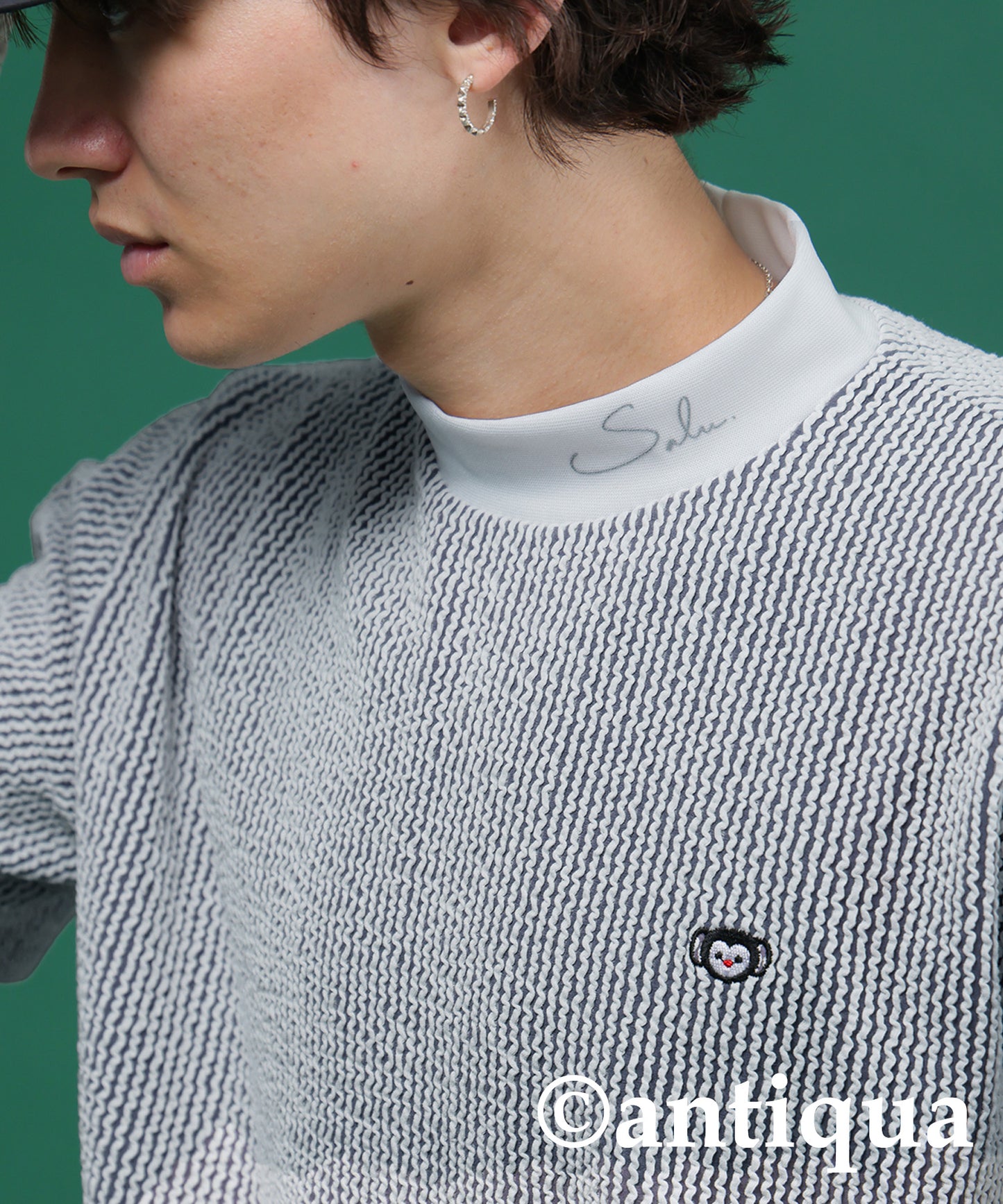 Salu. Men's Striped Logo Top