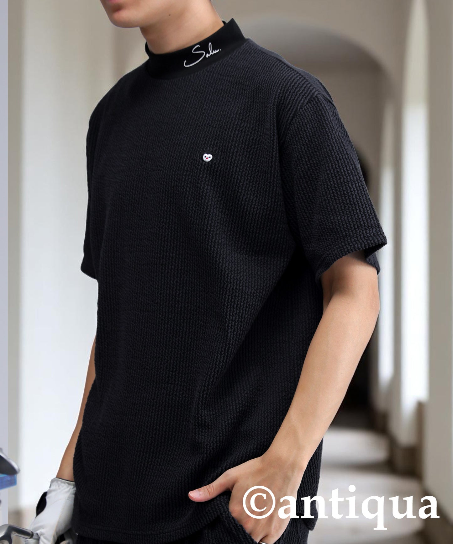 Salu. Men's Striped Logo Top