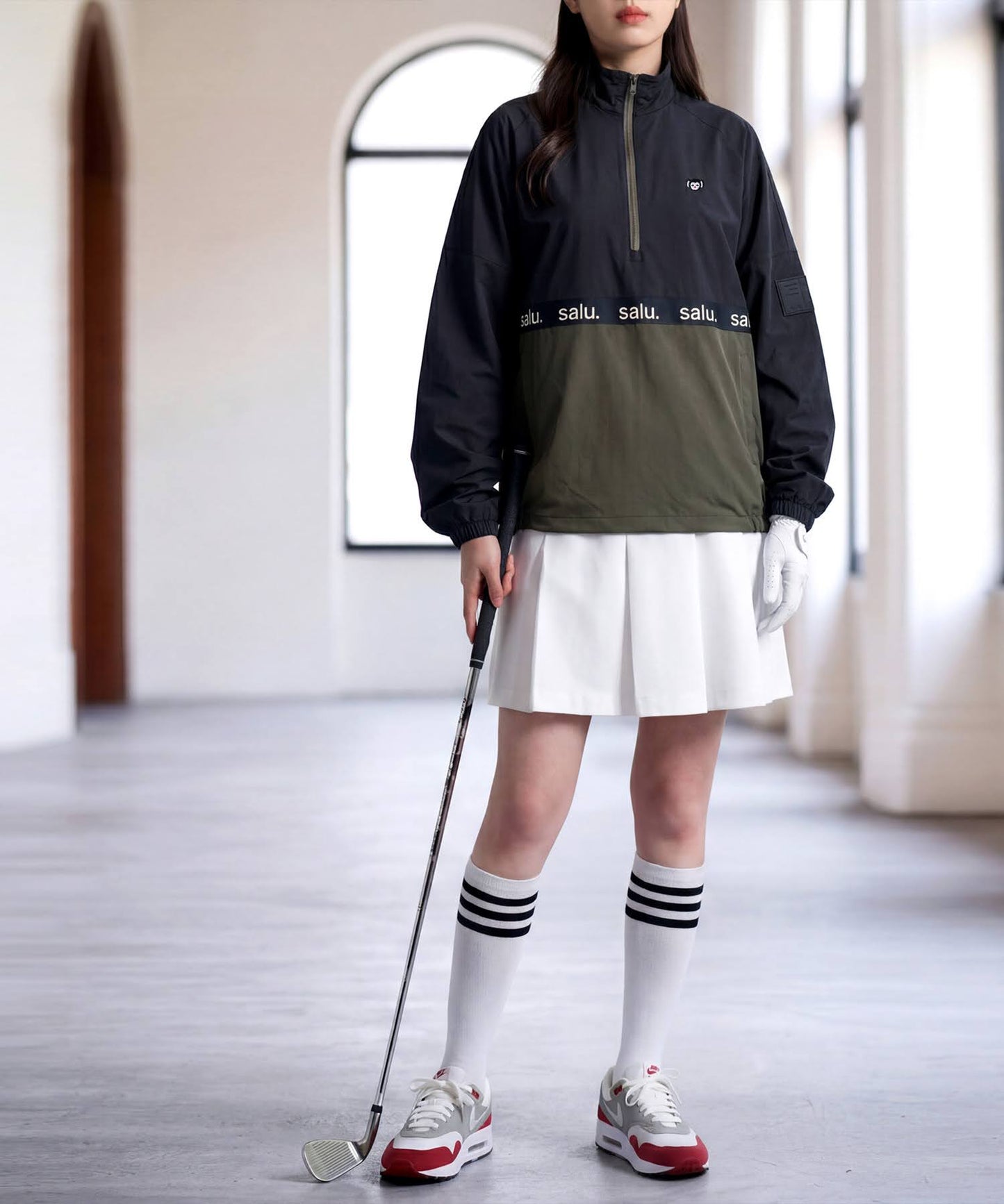 Salu Color-Blocked Half-Zip Top Ladies