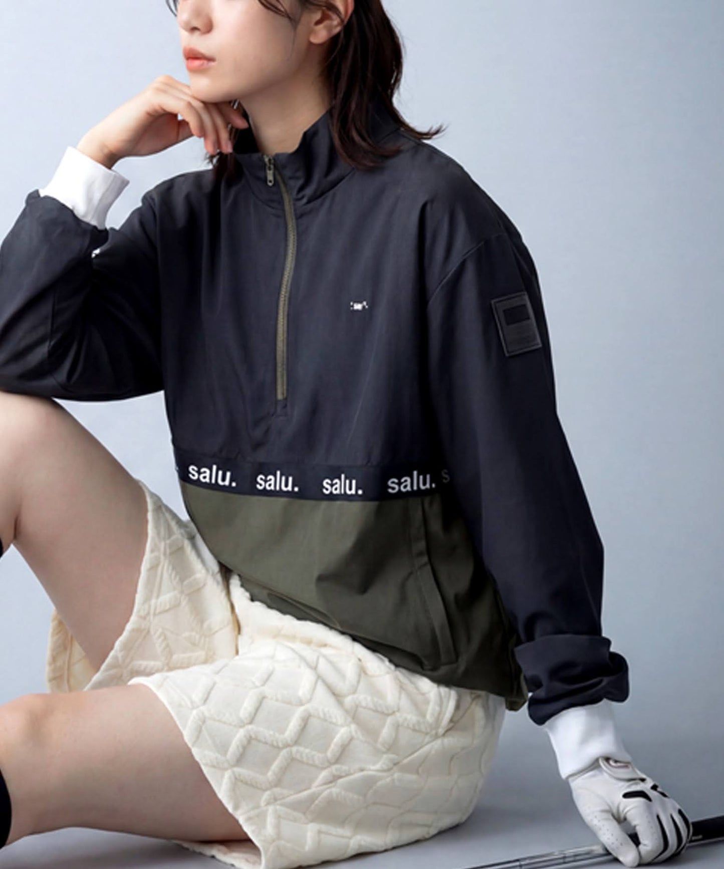 Salu Color-Blocked Half-Zip Top Ladies