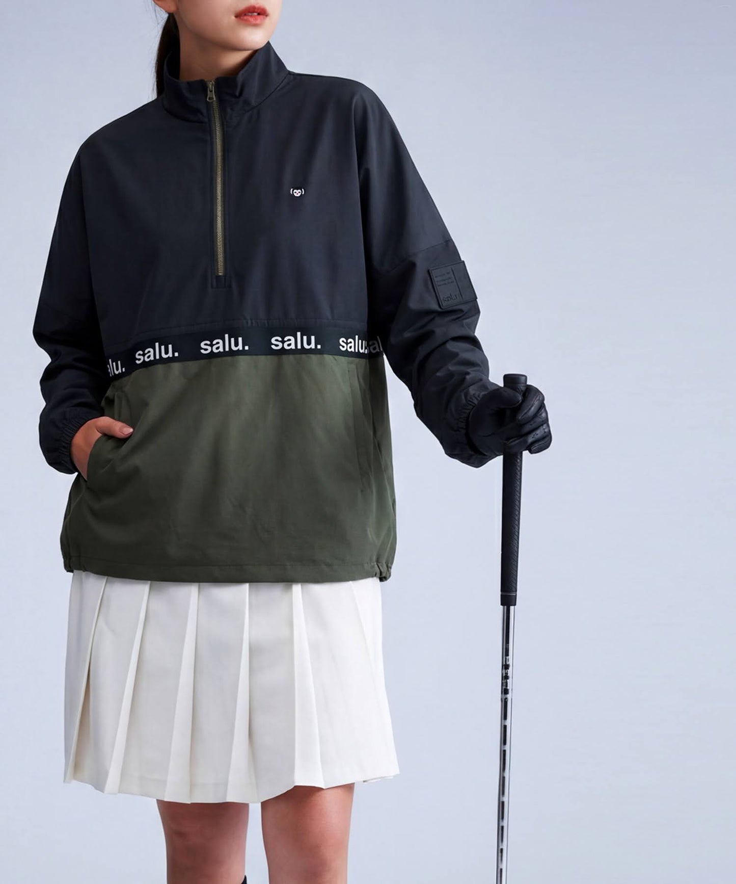 Salu Color-Blocked Half-Zip Top Ladies