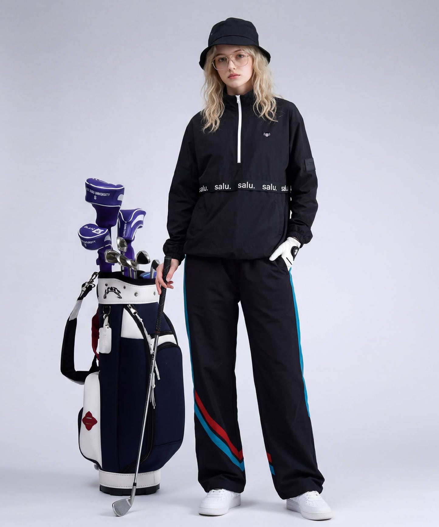 Salu Color-Blocked Half-Zip Top Ladies