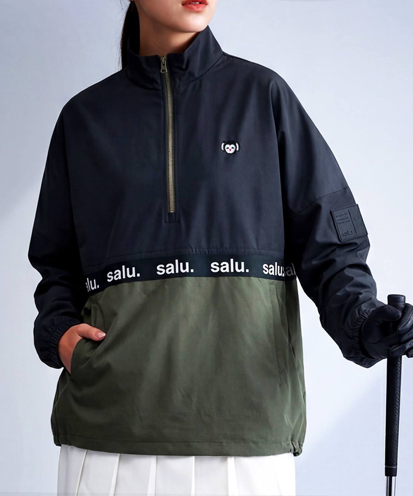 Salu Color-Blocked Half-Zip Top Ladies