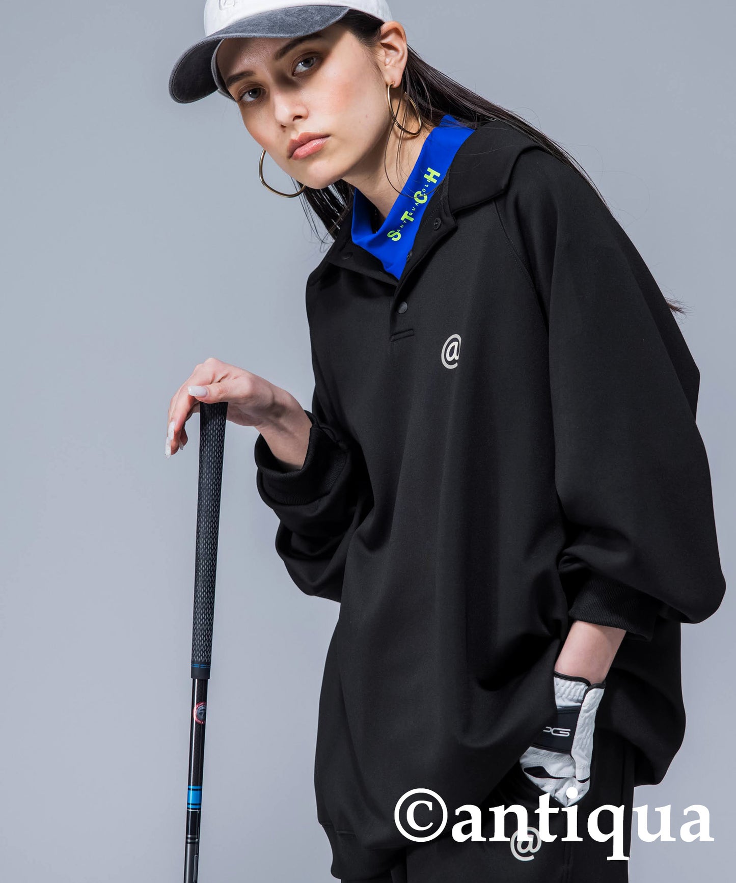 ANTIQUAGOLF×STCH Ladies Polo shirt Long -sleeved