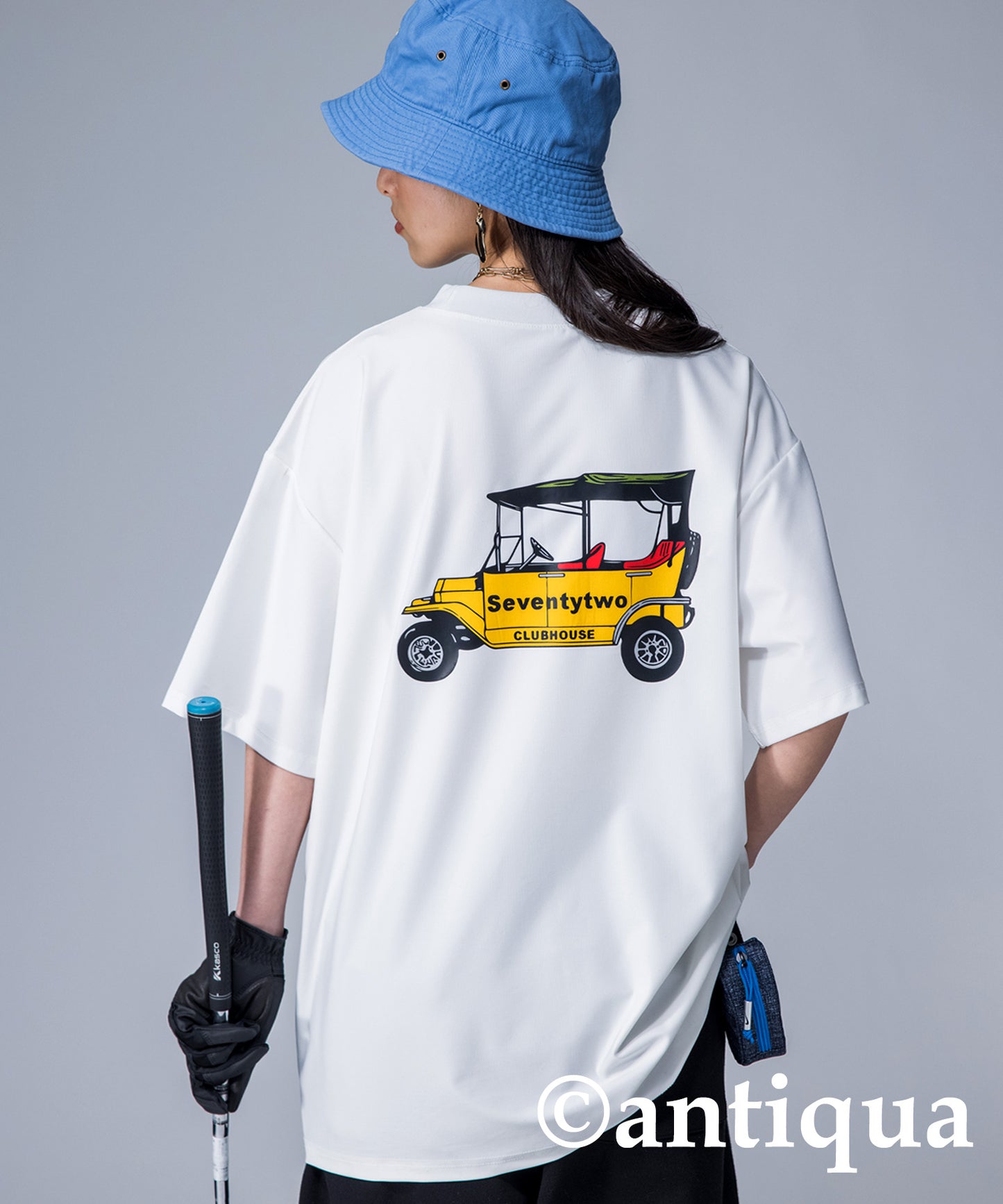 ANTIQUAGOLF×STCH Back plint Ladies T -shirt