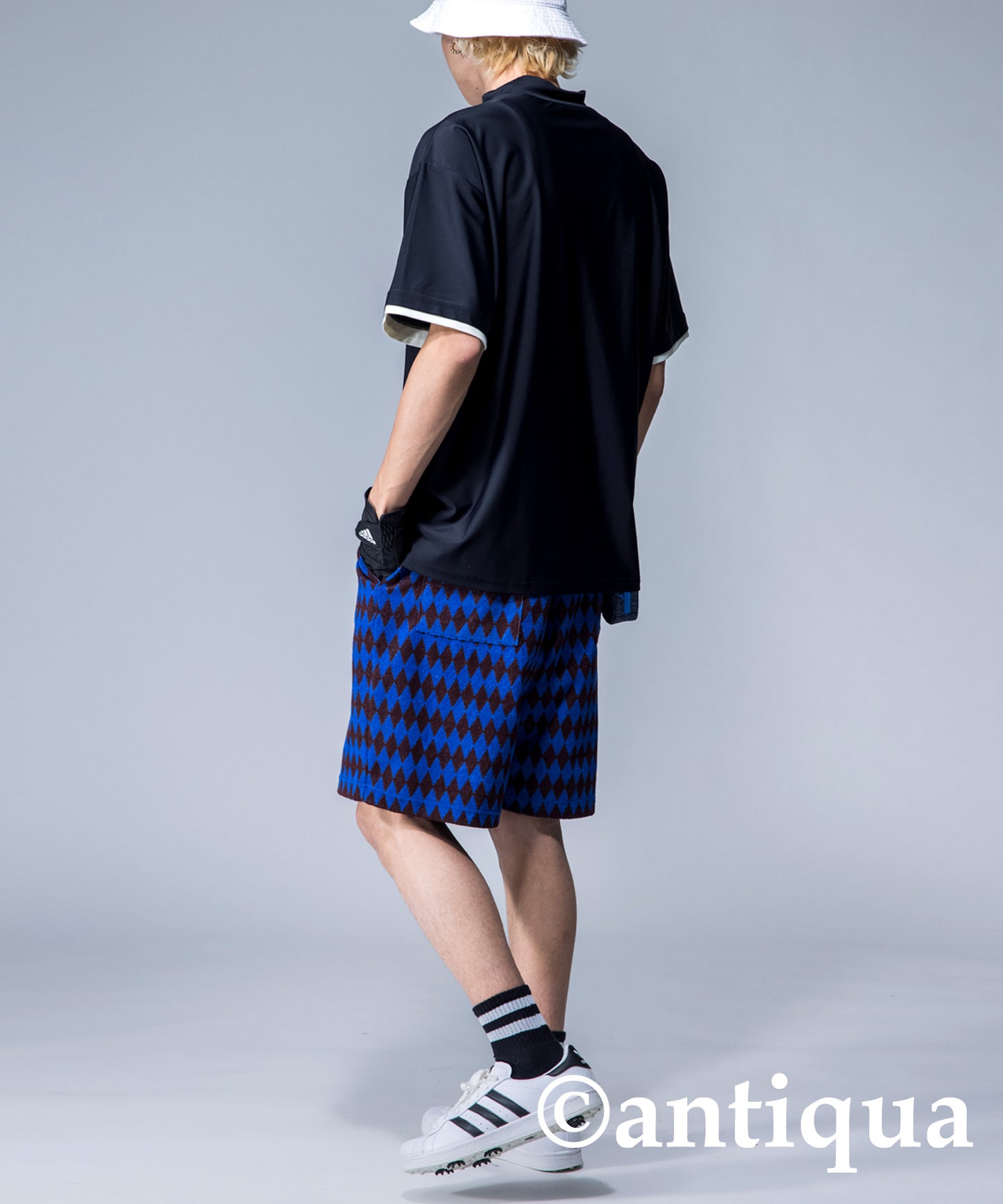 ANTIQUAGOLF×STCH Men's shorts geometric pattern