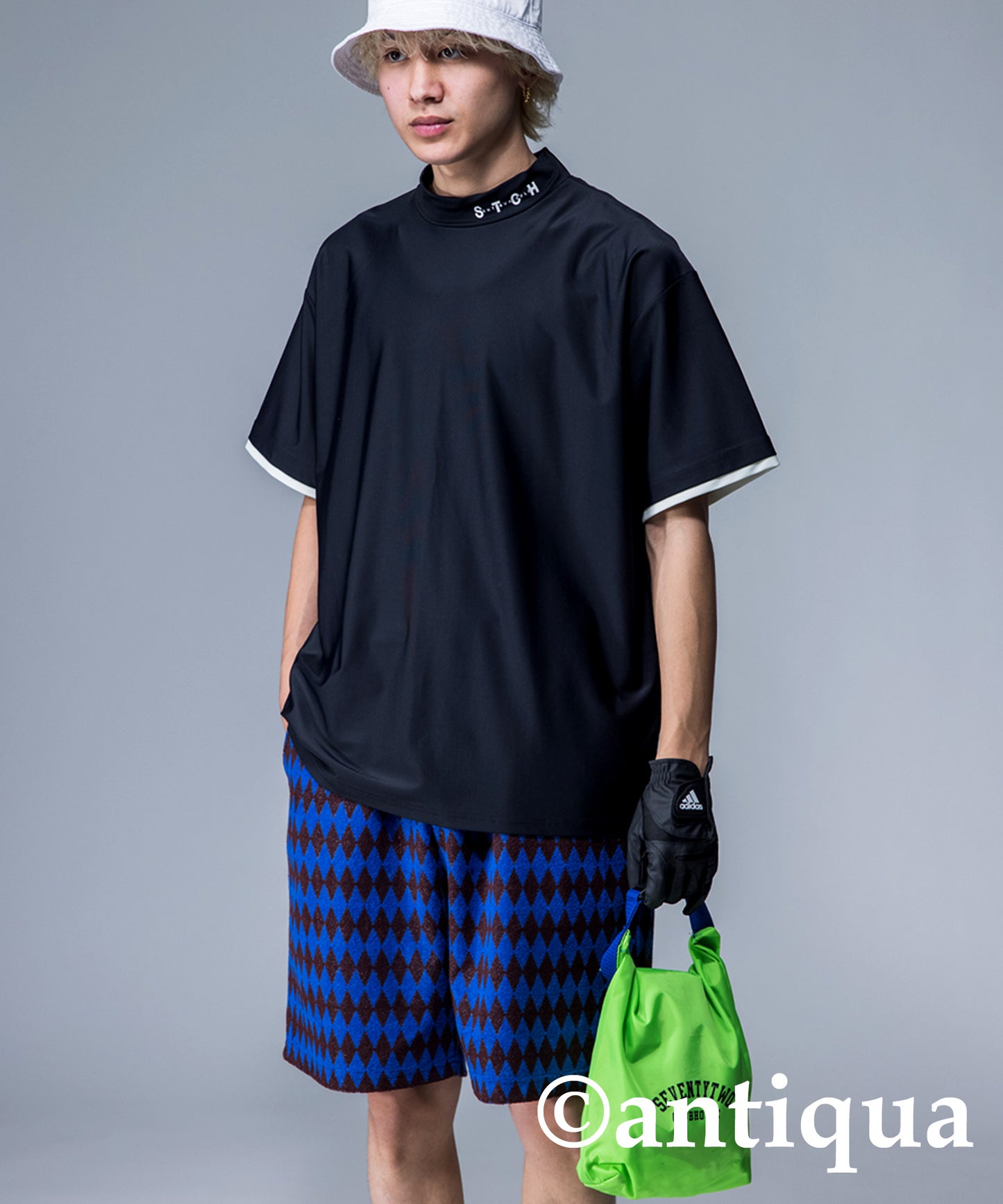 ANTIQUAGOLF×STCH Men's shorts geometric pattern