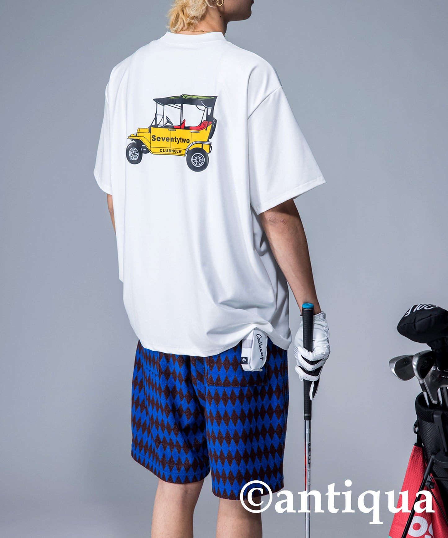 ANTIQUAGOLF×STCH Men's shorts geometric pattern