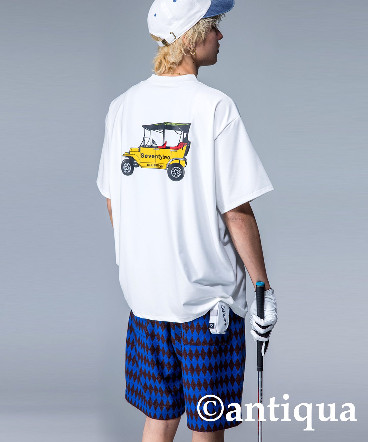 ANTIQUAGOLF×STCH Men's shorts geometric pattern