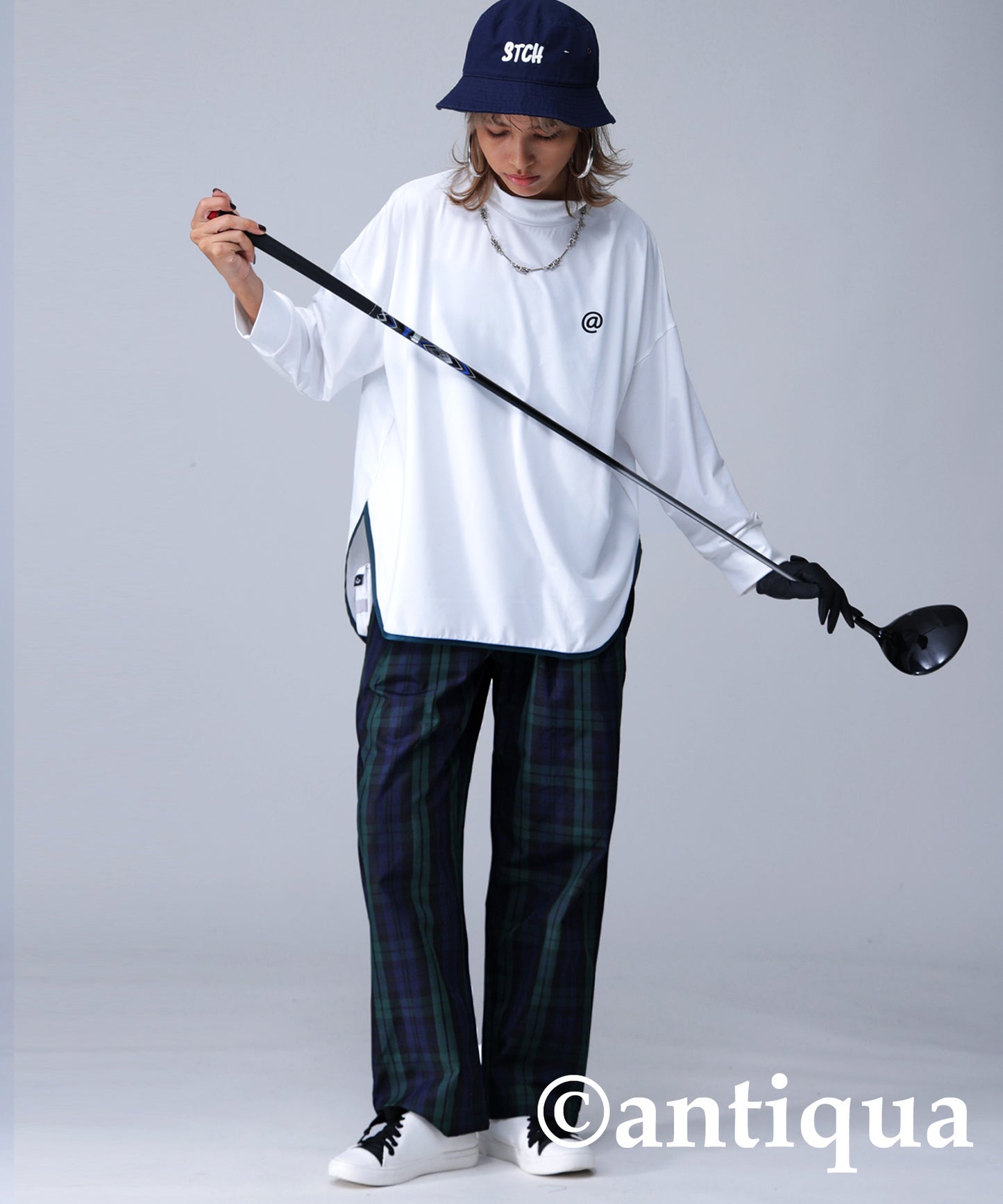 STCH × ANTIQUA GOLF UK -Style Check Logo Pants Ladies