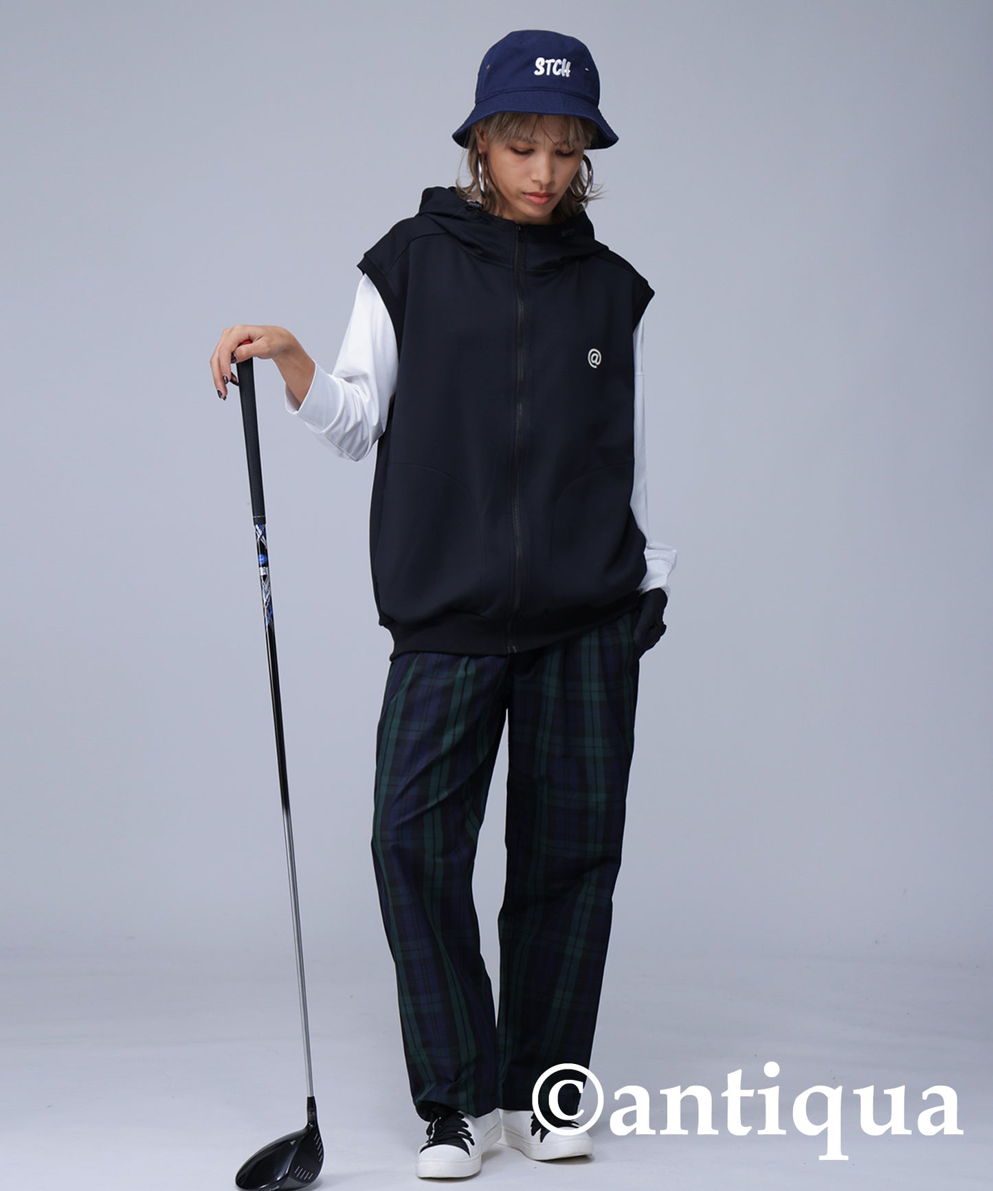 STCH × ANTIQUA GOLF UK -Style Check Logo Pants Ladies