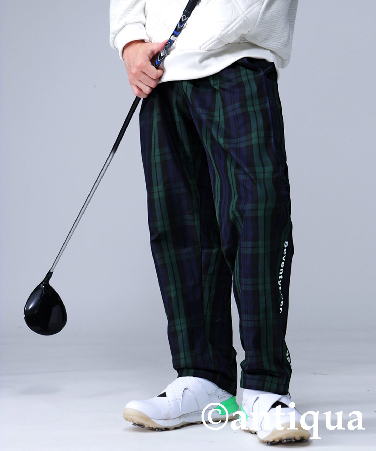 STCH × ANTIQUA GOLF UK -Style Check Logo Tops Men's