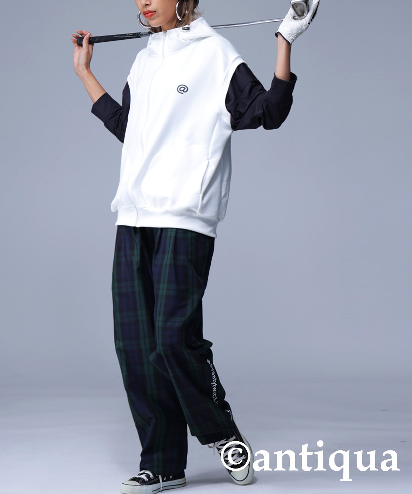 STCH × ANTIQUA GOLF UK -Style Check Logo Pants Ladies