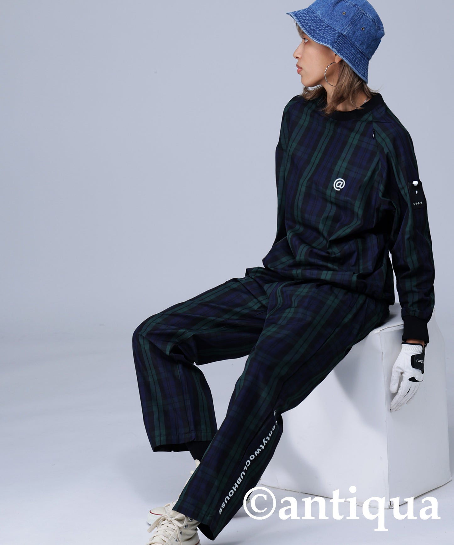 STCH × ANTIQUA GOLF UK -Style Check Logo Pants Ladies