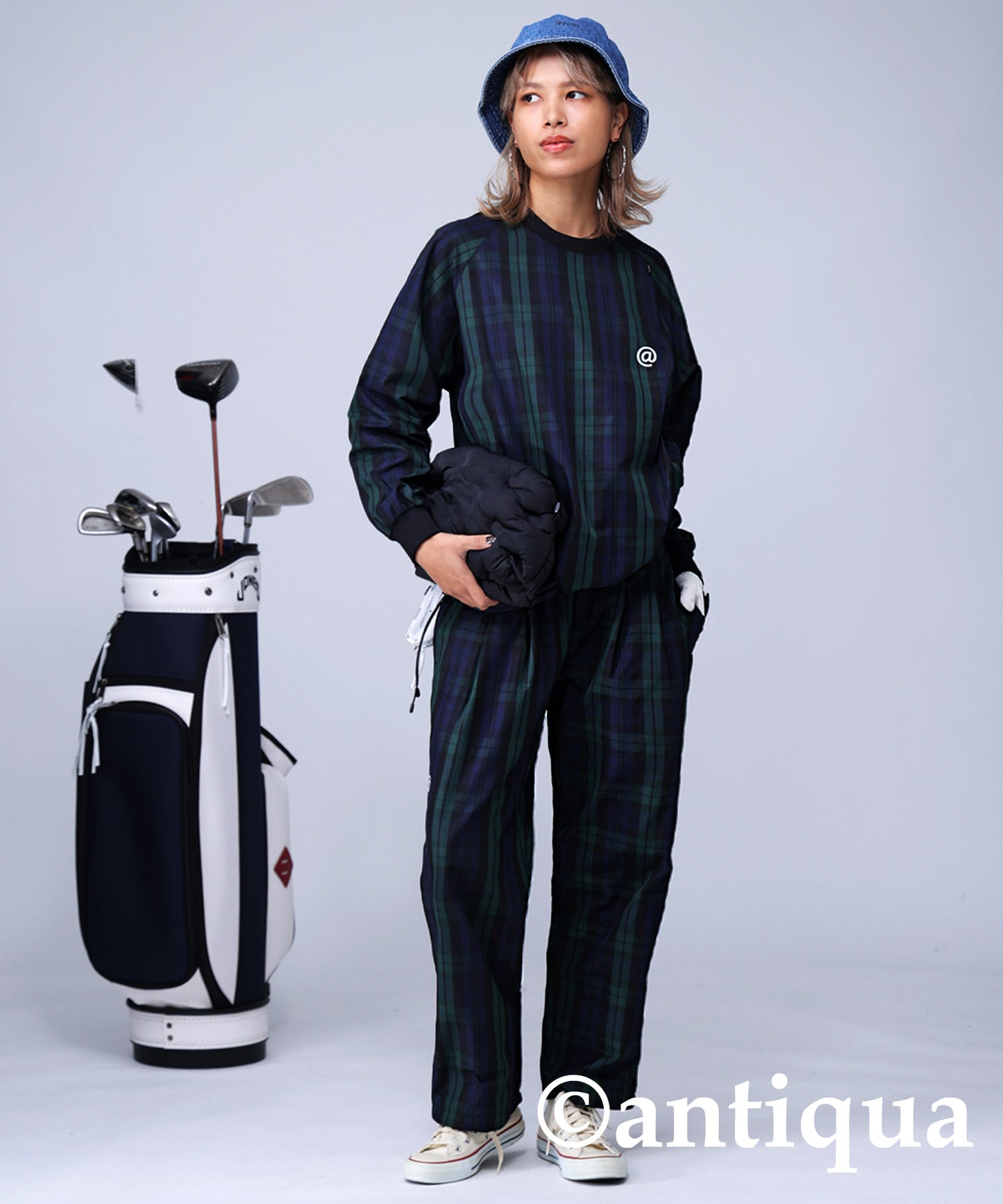 STCH × ANTIQUA GOLF UK -Style Check Logo Pants Ladies