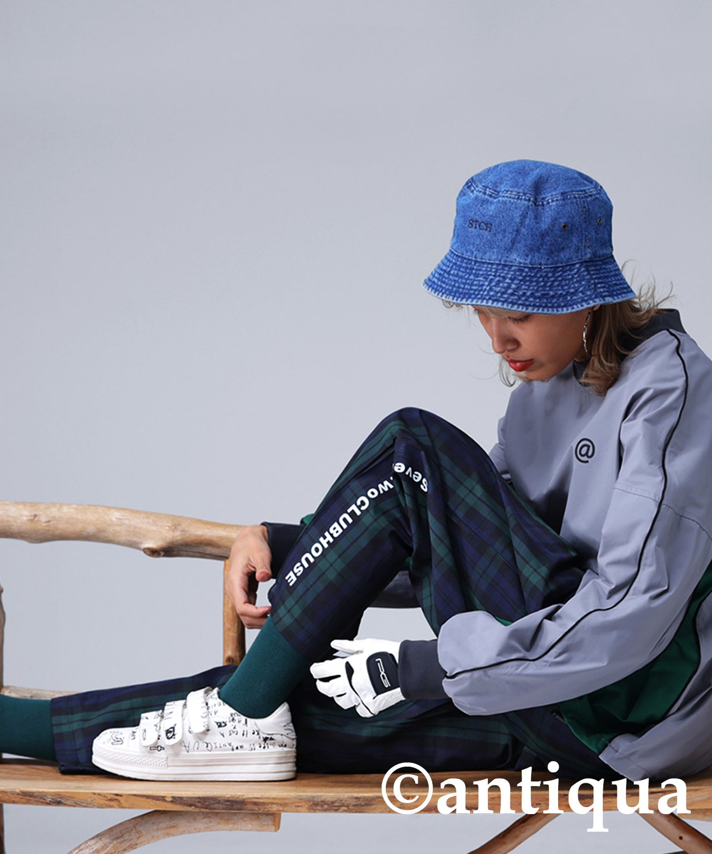 STCH × ANTIQUA GOLF UK -Style Check Logo Pants Ladies