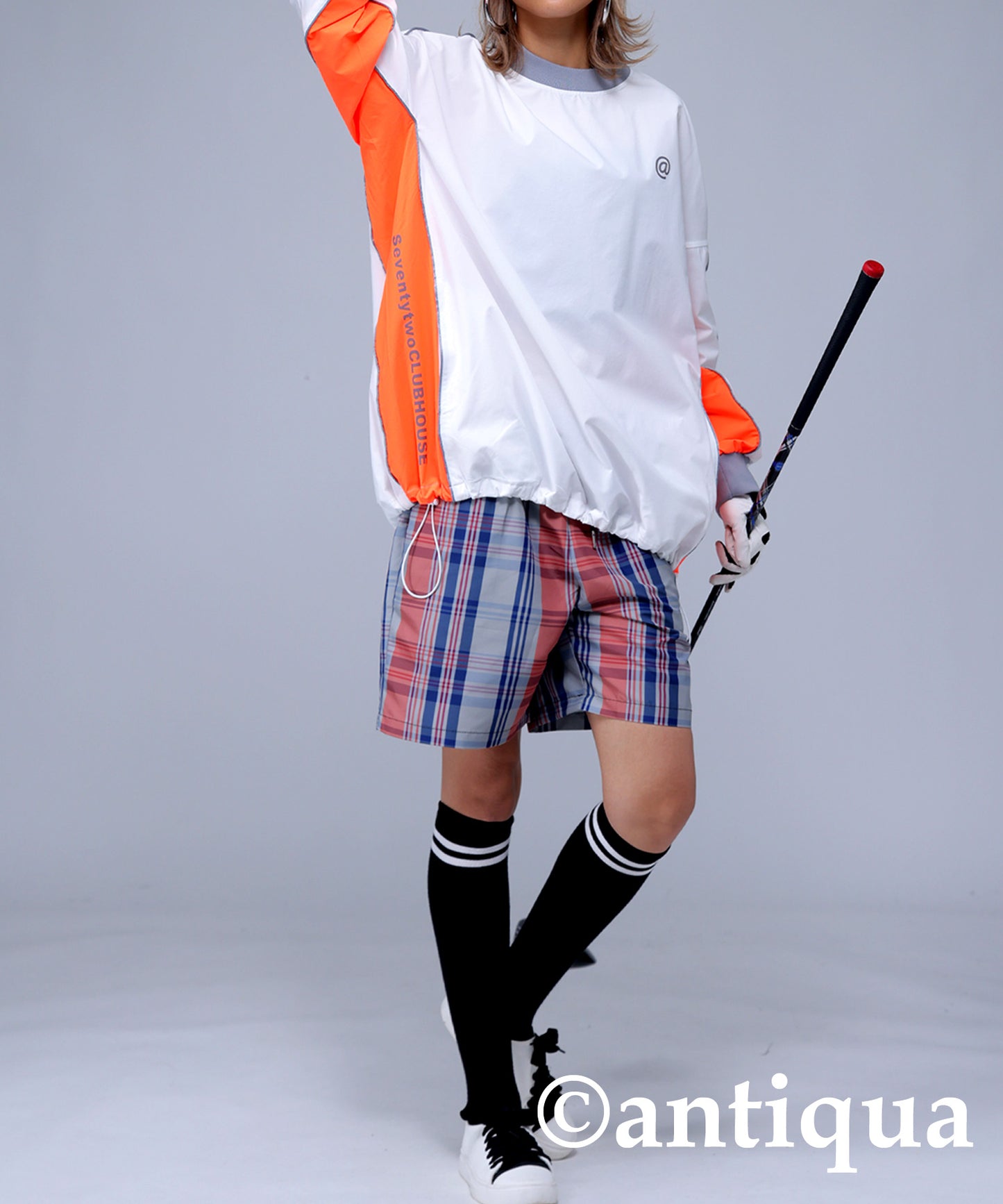 STCH × ANTIQUA GOLF Piping Design Tops Ladies