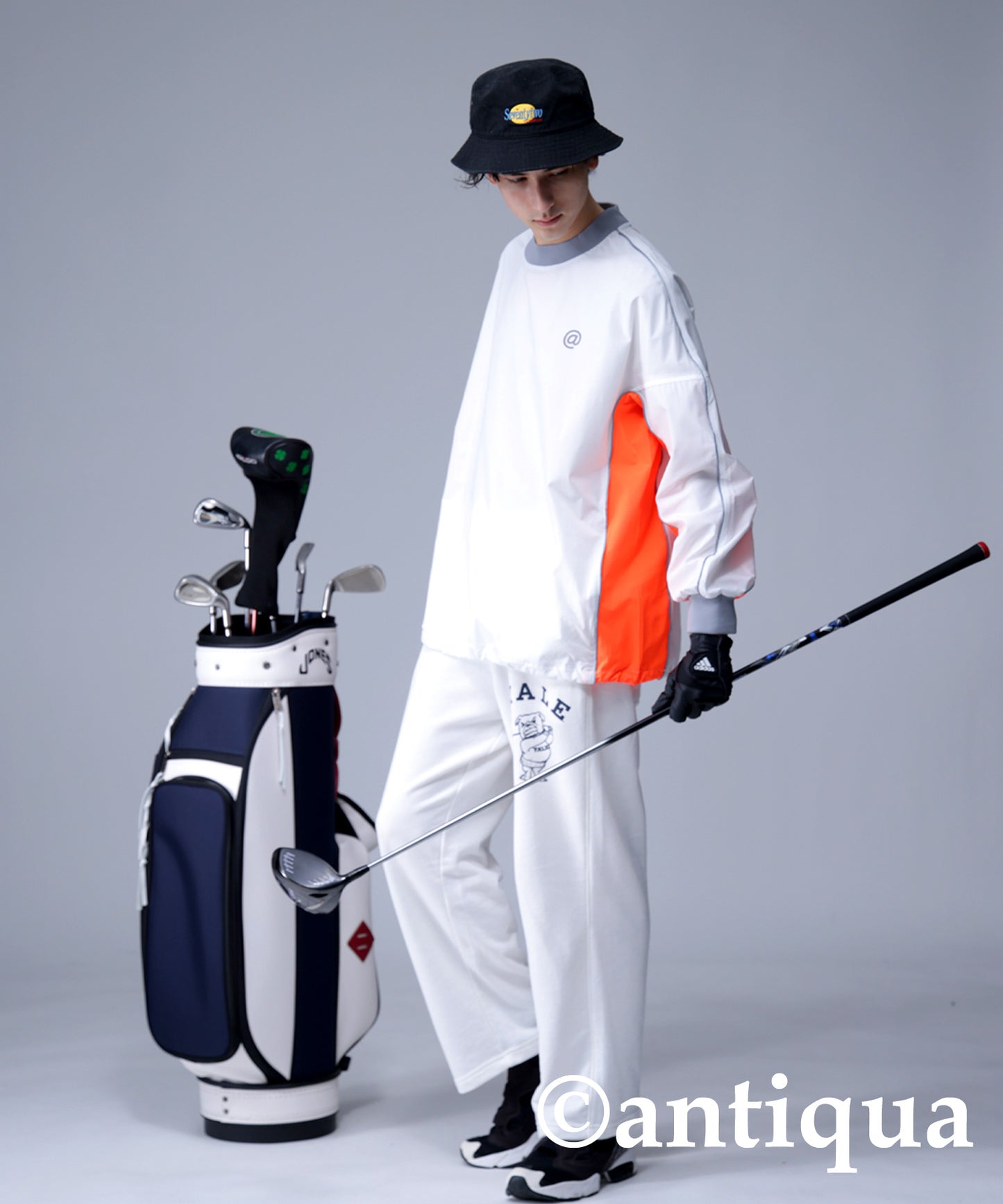 STCH × ANTIQUA GOLF Piping Design Tops Men's