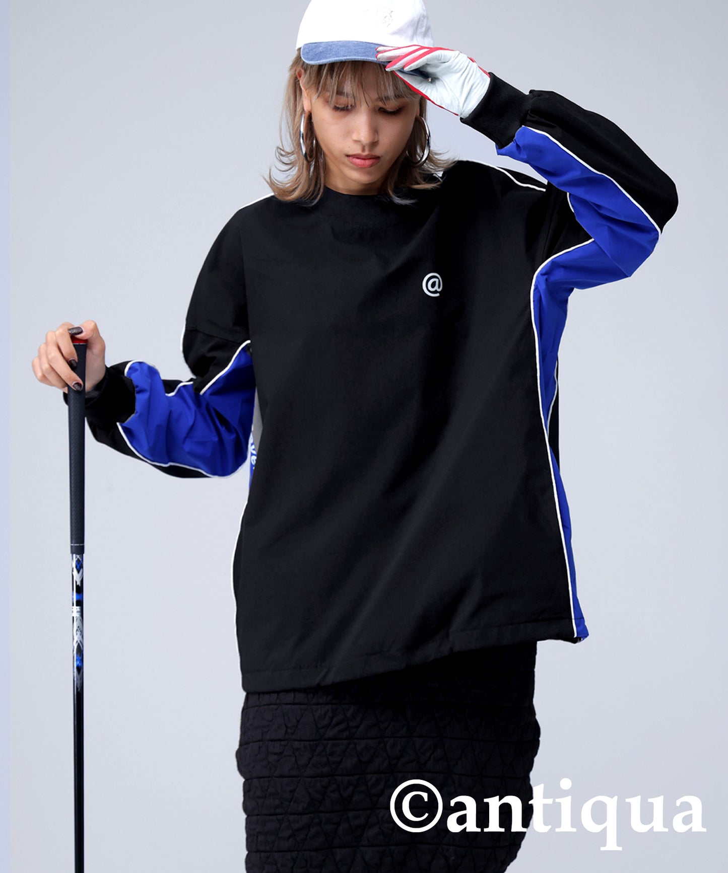 STCH × ANTIQUA GOLF Piping Design Tops Ladies