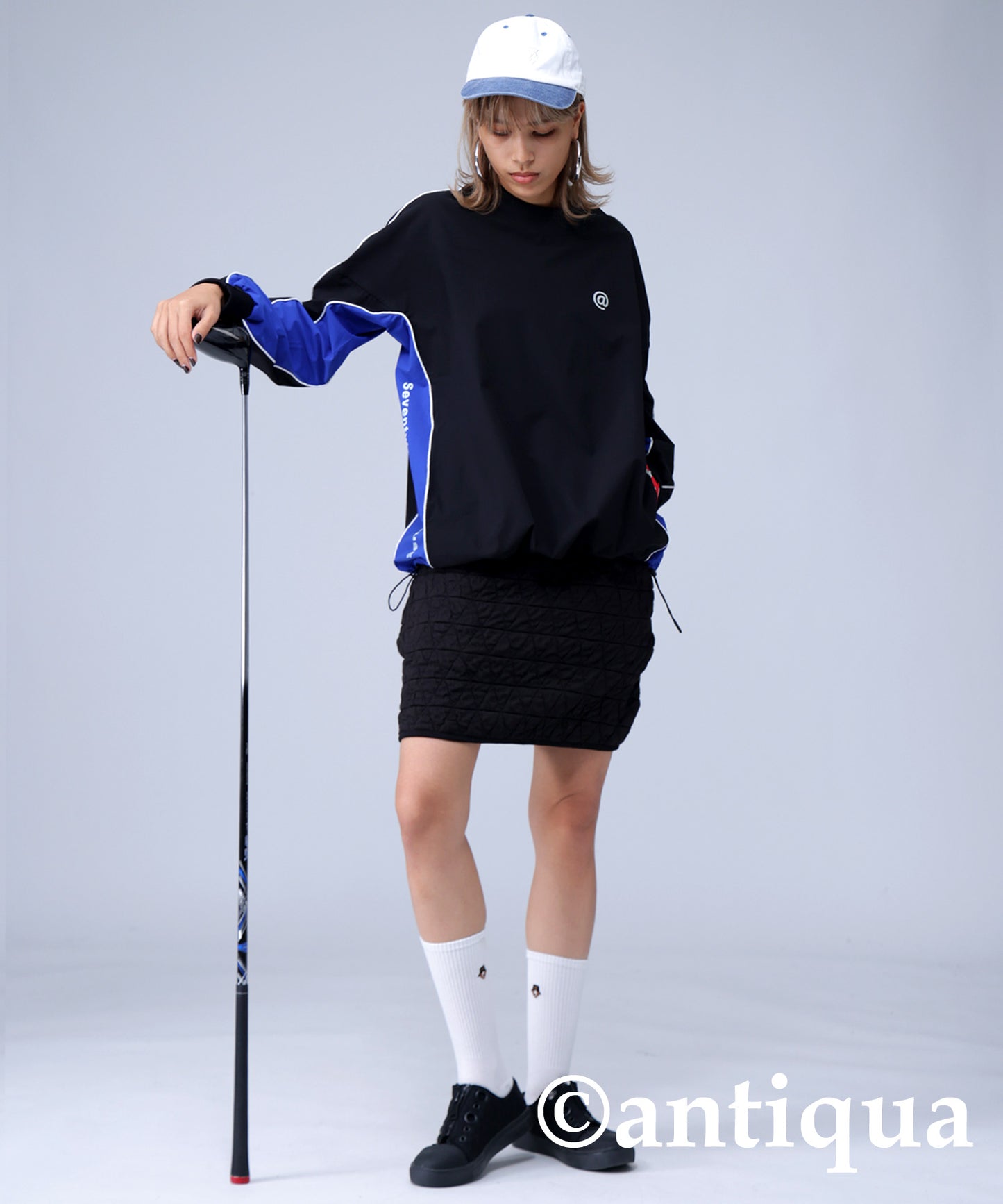 STCH × ANTIQUA GOLF Piping Design Tops Ladies