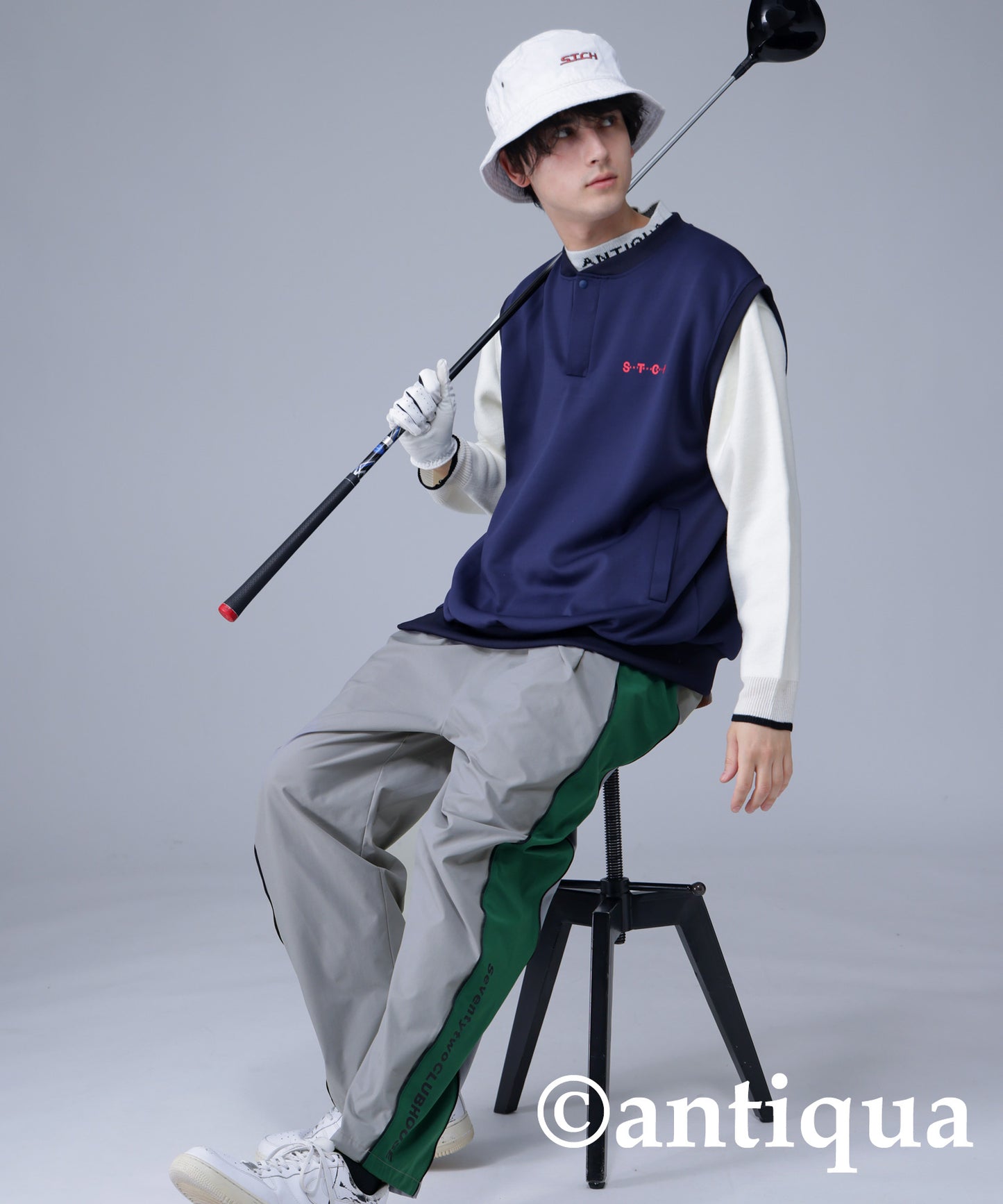 STCH×ANTIQUA GOLF Line Design Pants Men's