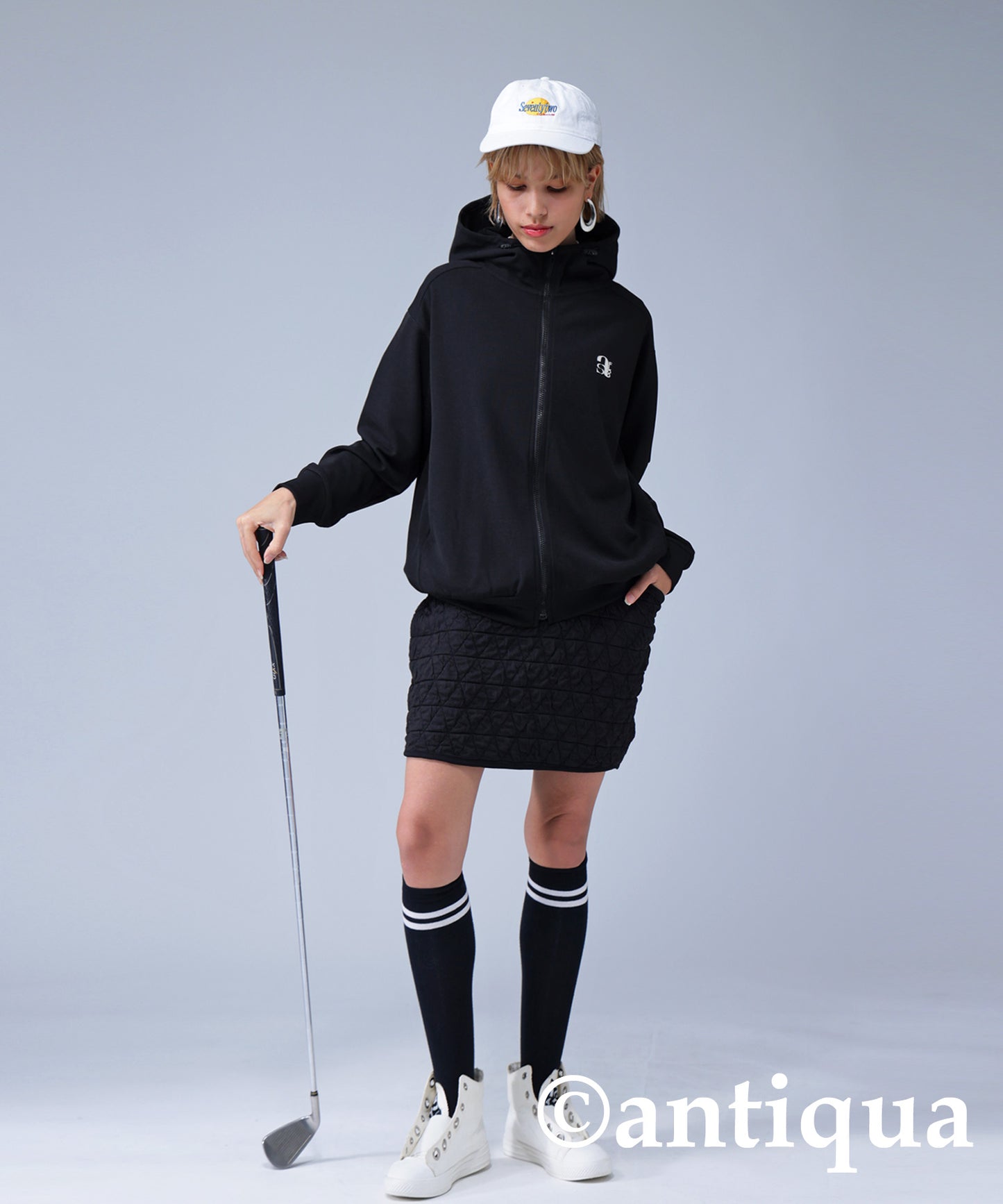 ANTIQUA GOLF×STCH Embroidery Logo Zip Hoody Ladies