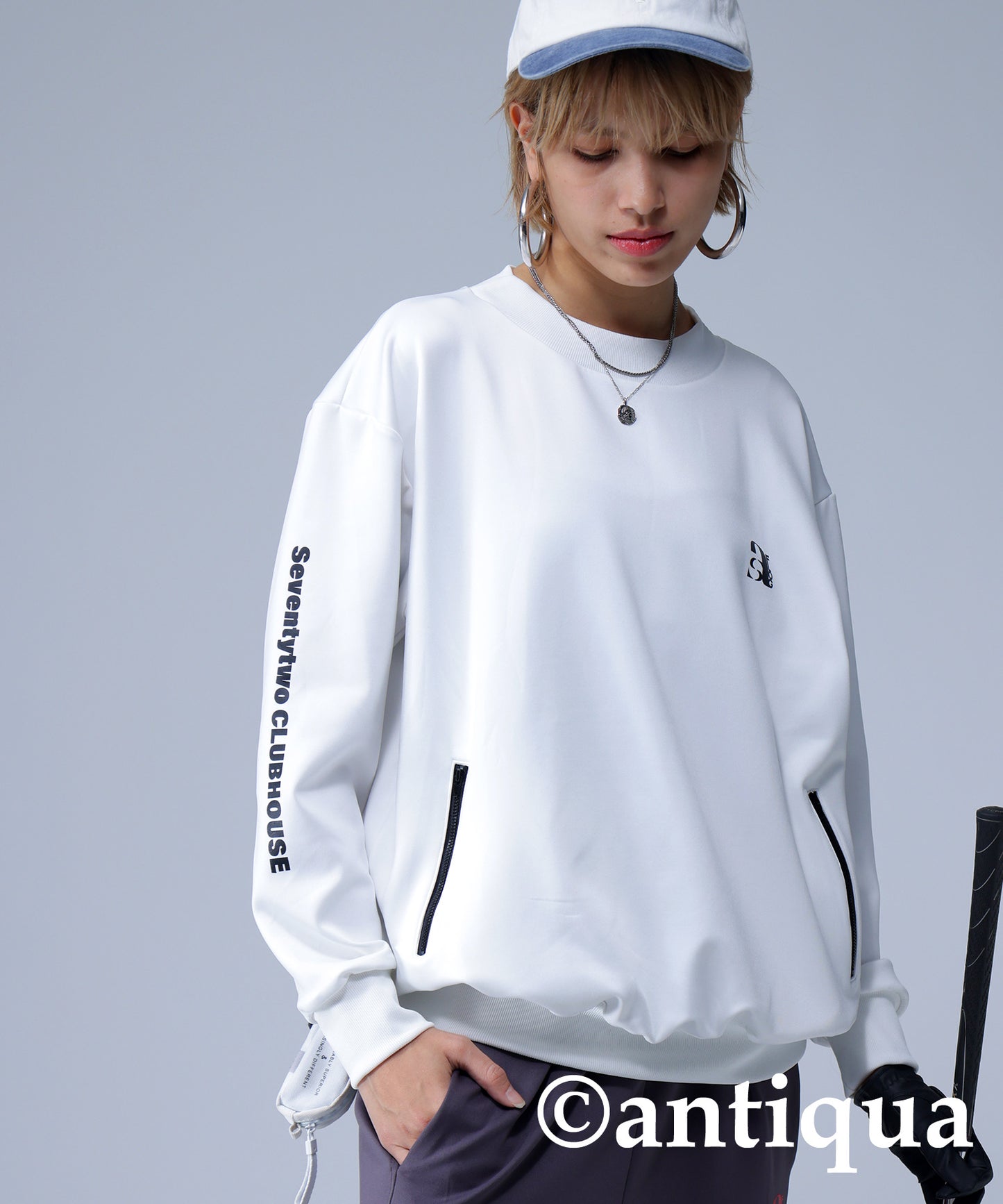 ANTIQUA GOLF×STCH Zip Pocket Tops Ladies