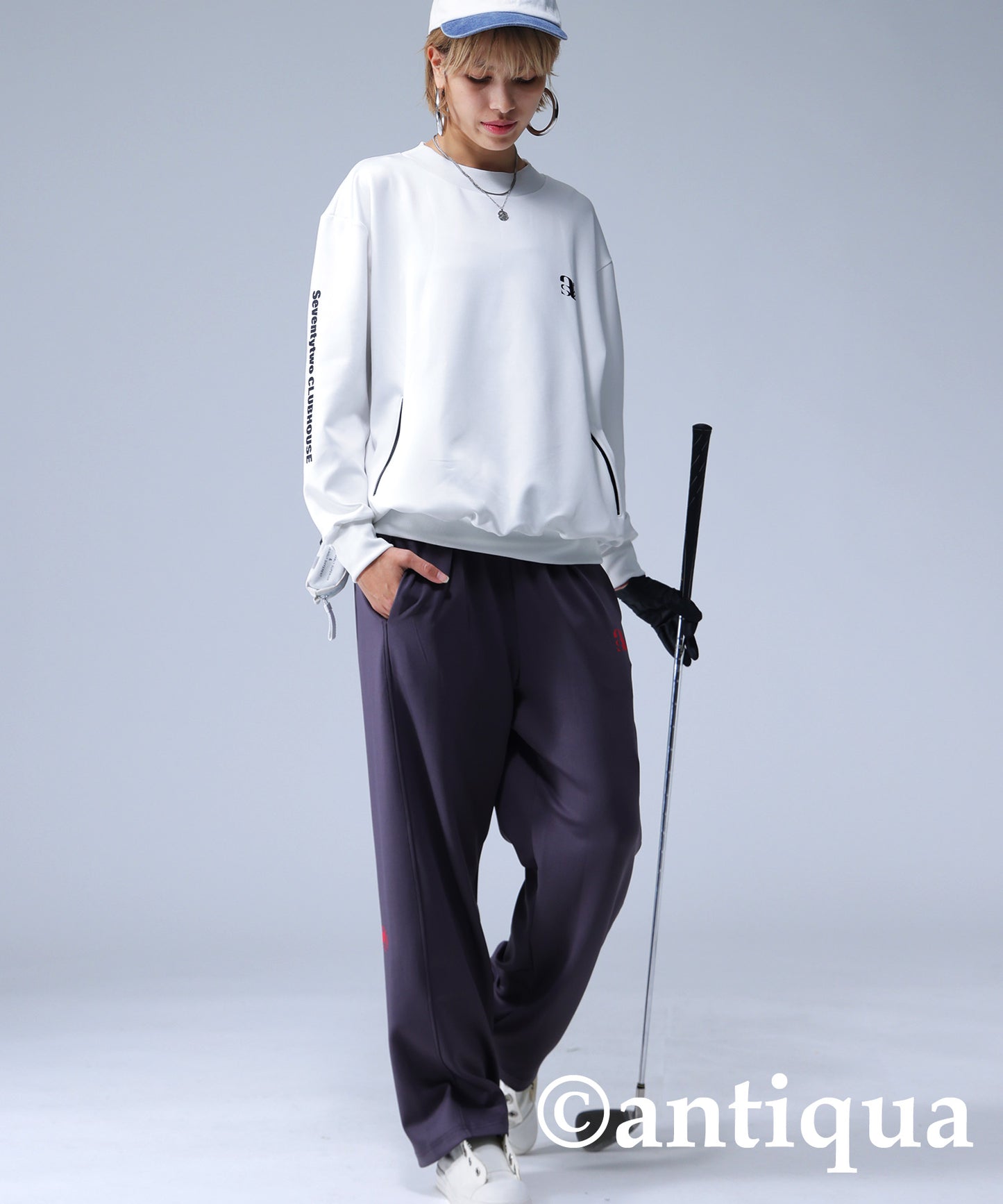 ANTIQUA GOLF×STCH Zip Pocket Tops Ladies