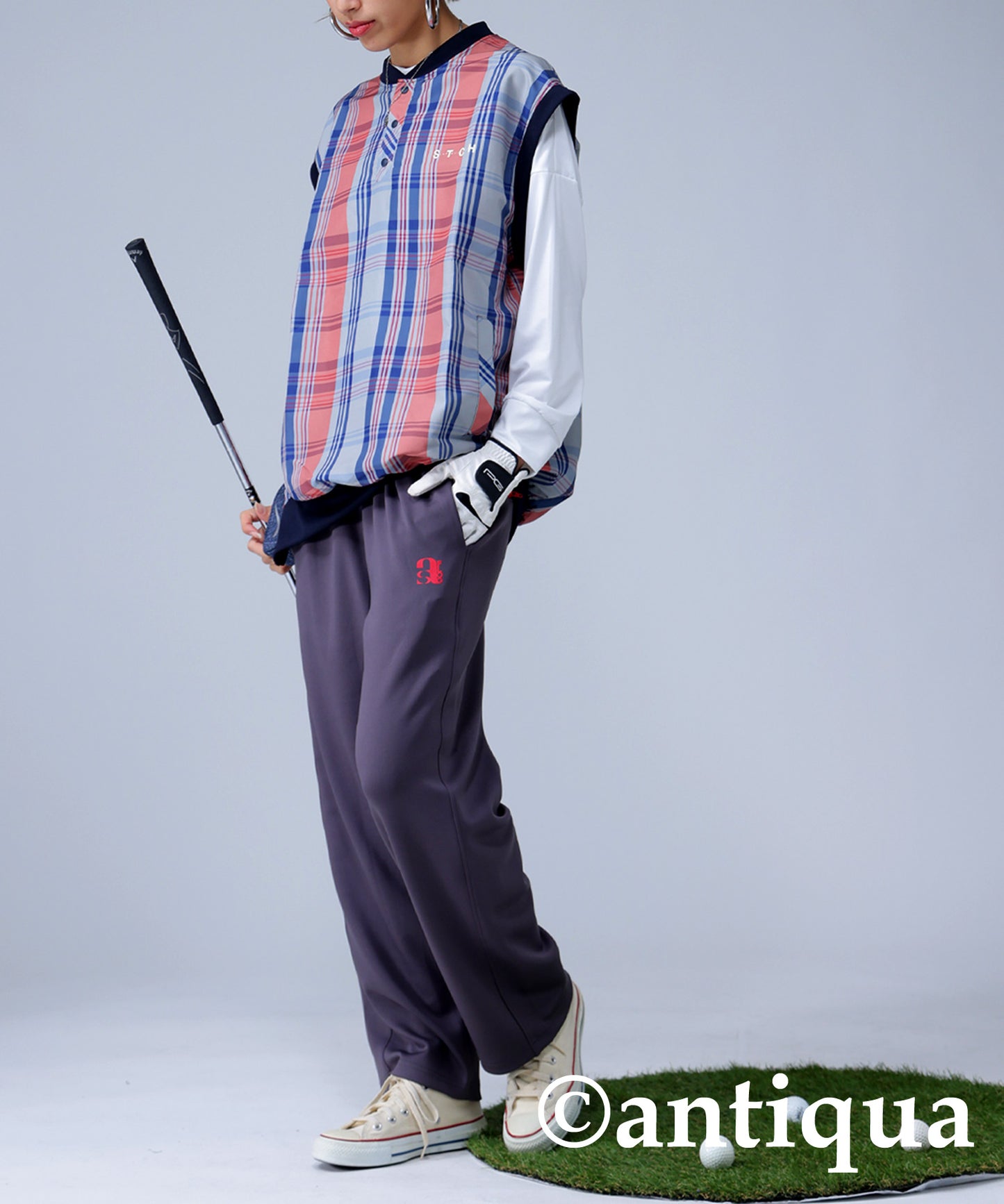 ANTIQUA GOLF×STCH Zip Pocket Design Pants Ladies