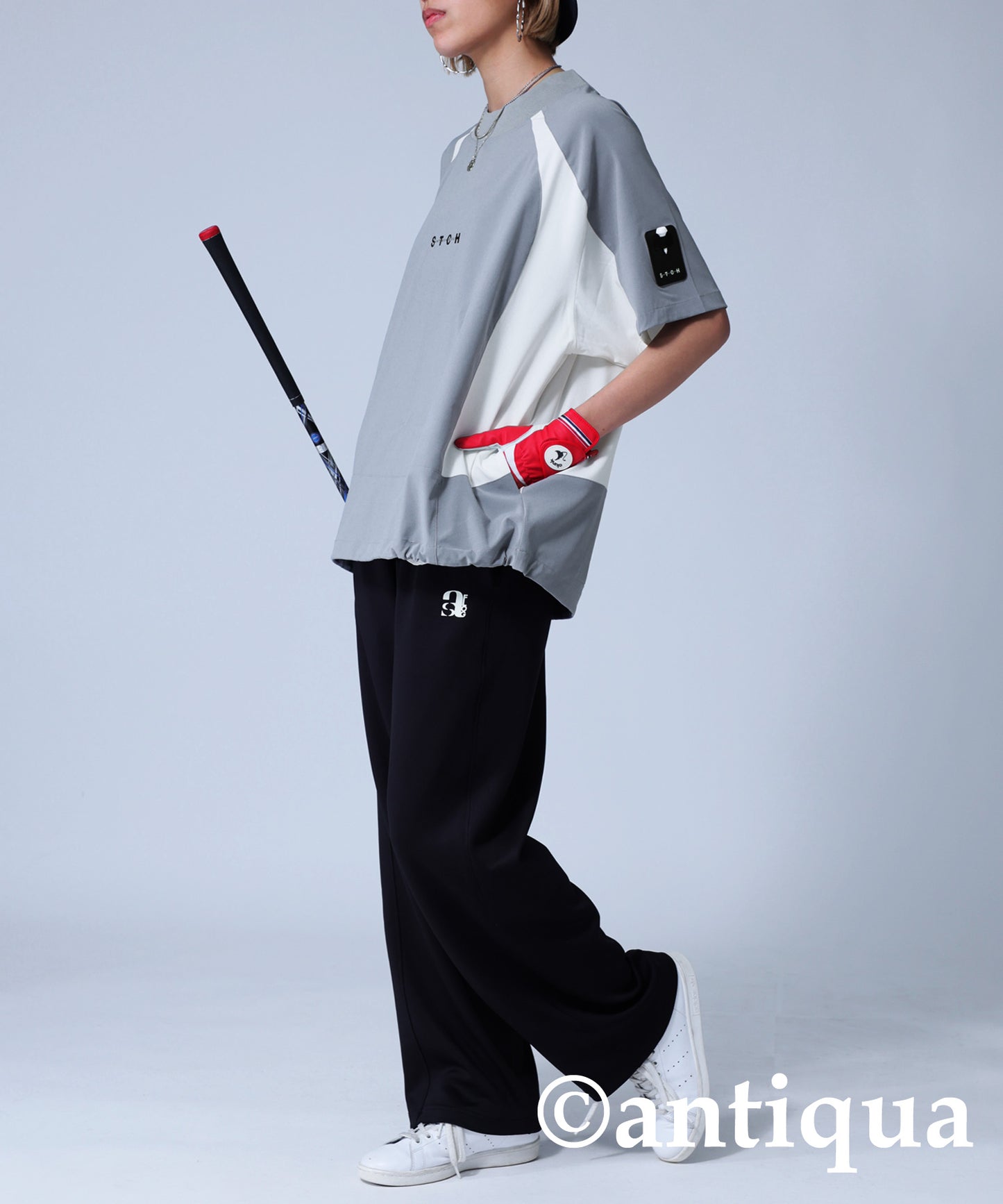 ANTIQUA GOLF×STCH Drawstring Game Shirt Ladies